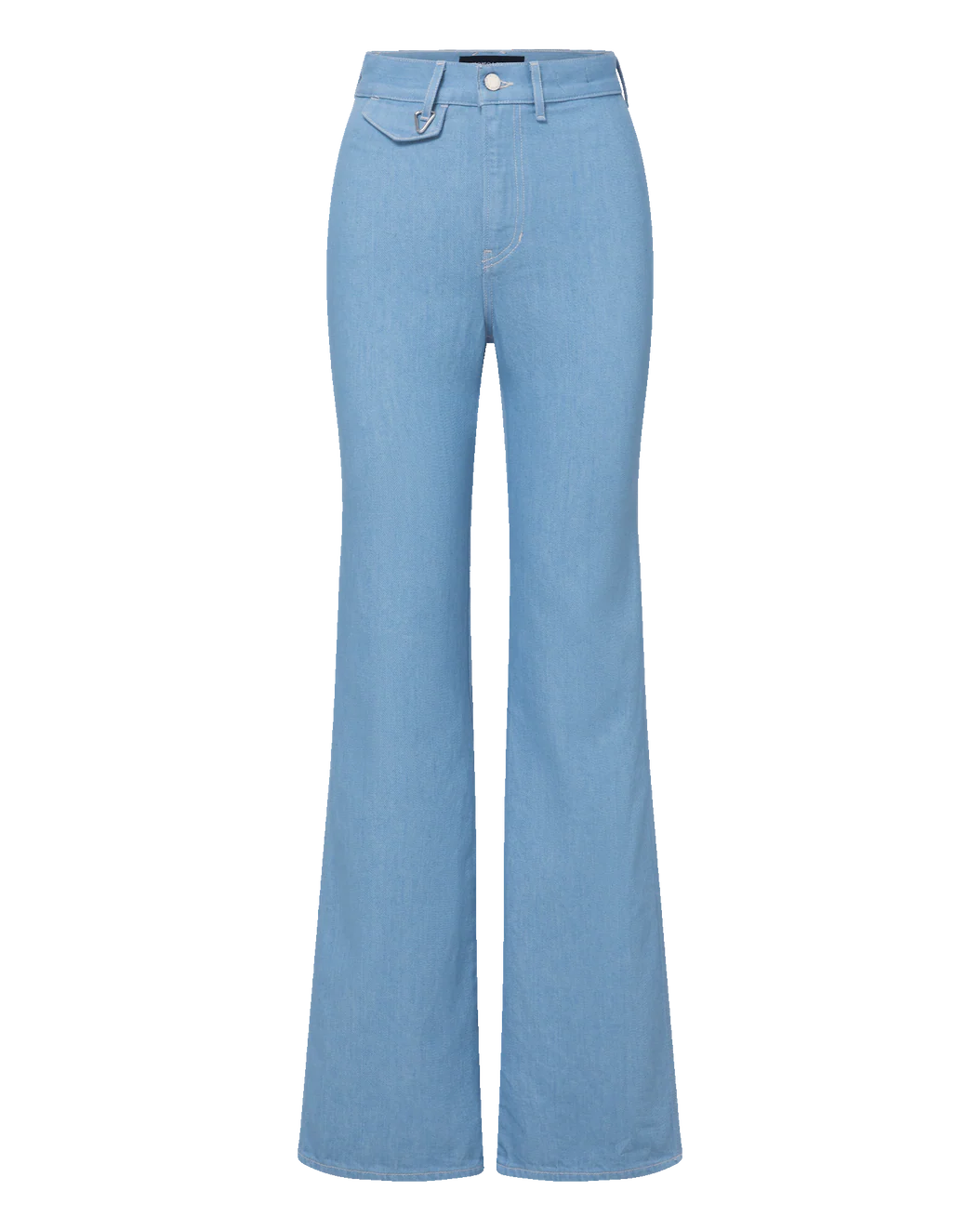 Veronica Beard Crosbie Flap-Pocket Slim Wide-Leg Jeans - Bayside