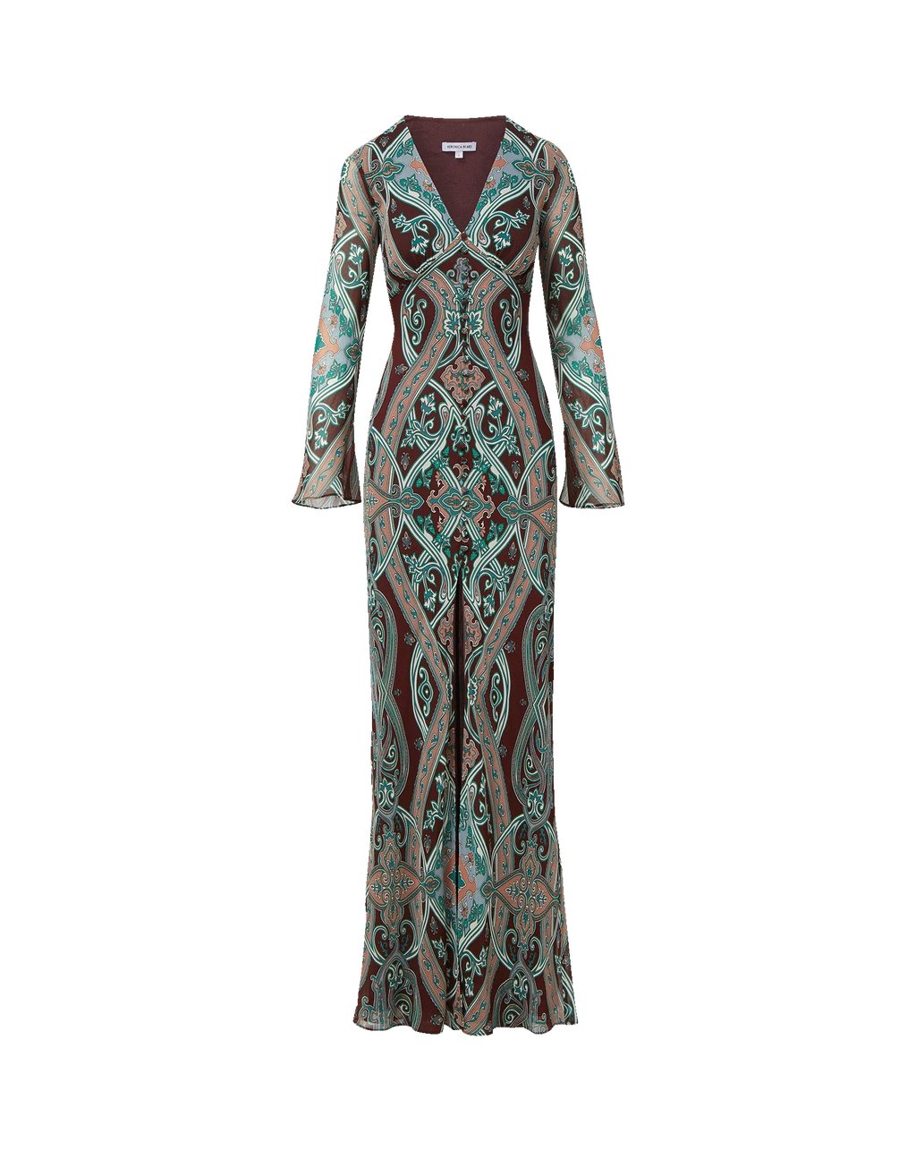 Veronica Beard Daciana Silk Maxi Dress - Raisin Multi