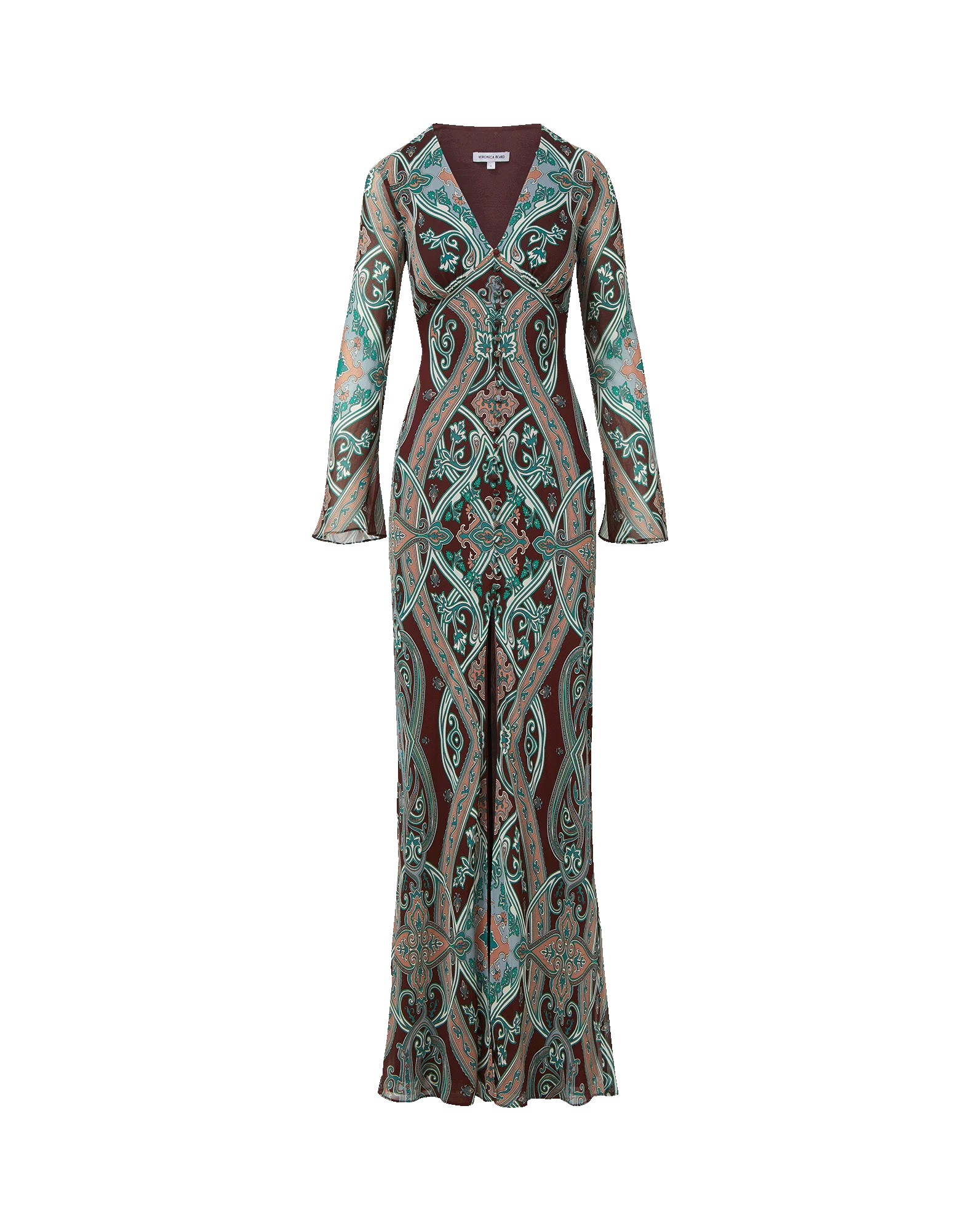 Veronica Beard Daciana Silk Maxi Dress - Raisin Multi