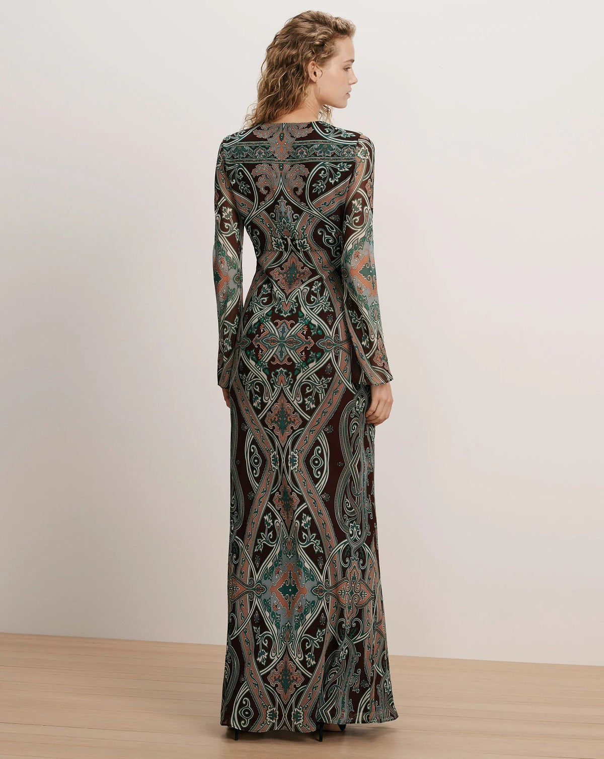 Veronica Beard Daciana Silk Maxi Dress - Raisin Multi