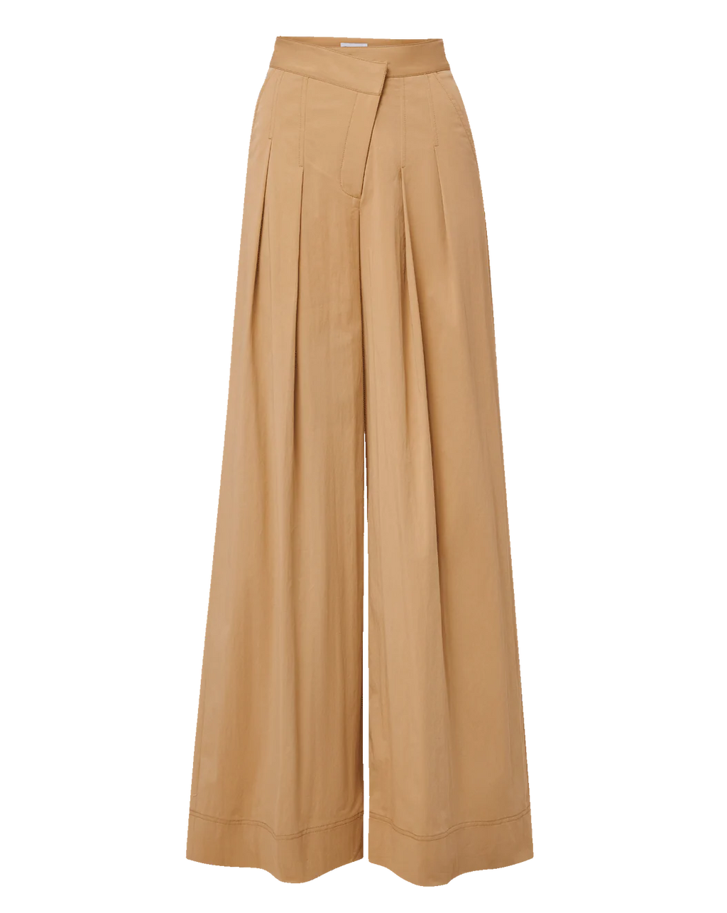 Veronica Beard Heron Crossover Waistband Pants - Khaki