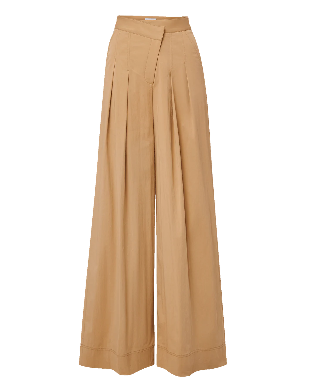 Veronica Beard Heron Crossover Waistband Pants - Khaki