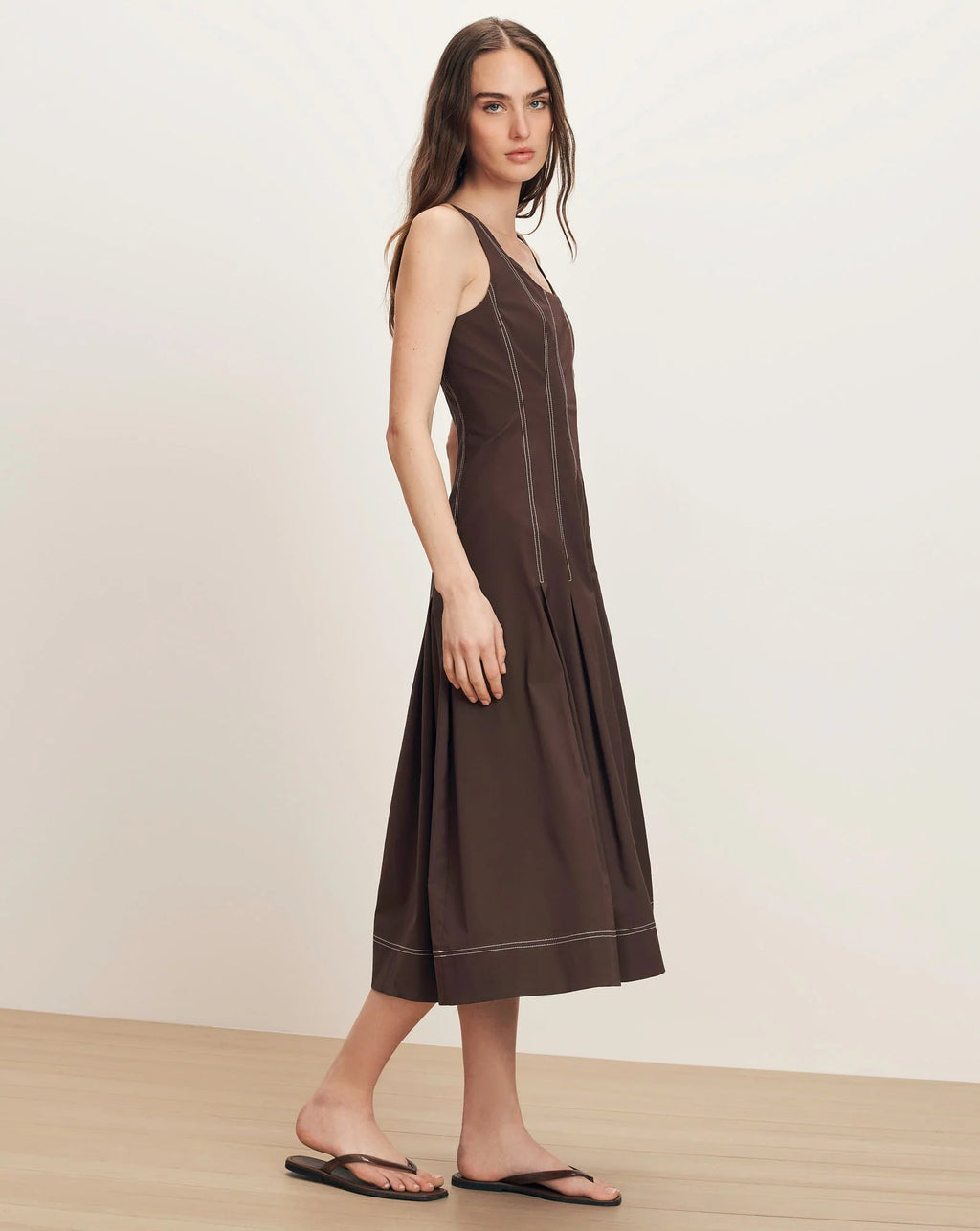 Veronica Beard Jolie Cotton Poplin Midi Dress