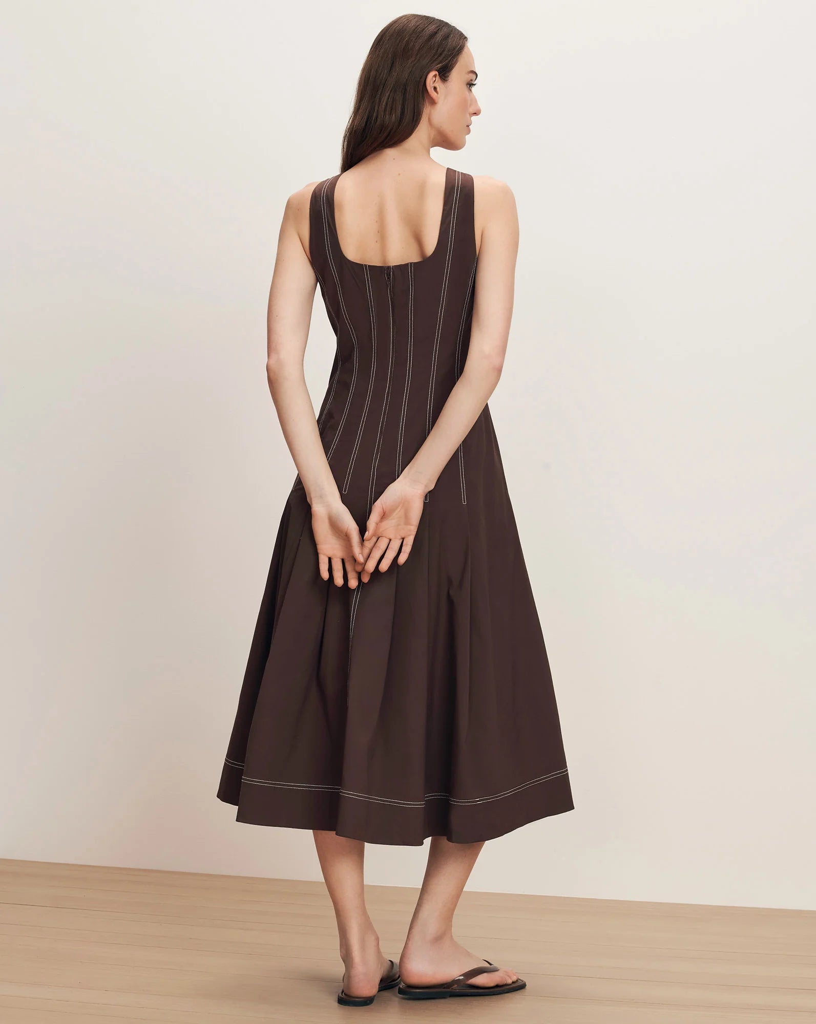 Veronica Beard Jolie Cotton Poplin Midi Dress