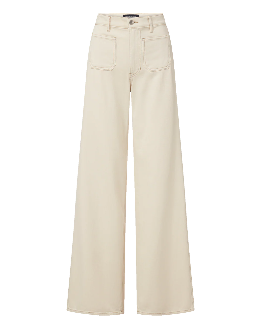 Veronica Beard Kasey Patch-Pocket Wide-Leg Jeans - Ecru