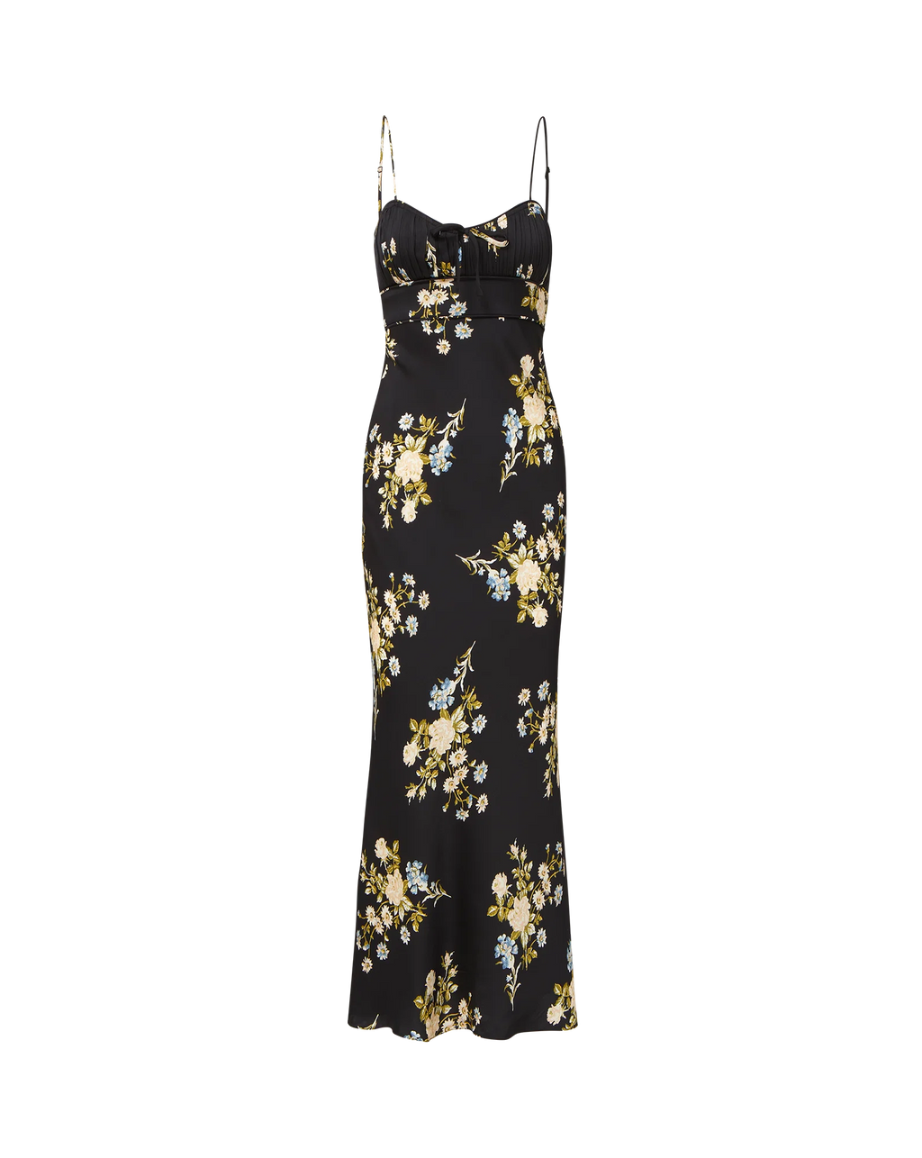Veronica Beard Kieren Floral Slip Dress - Black Multi
