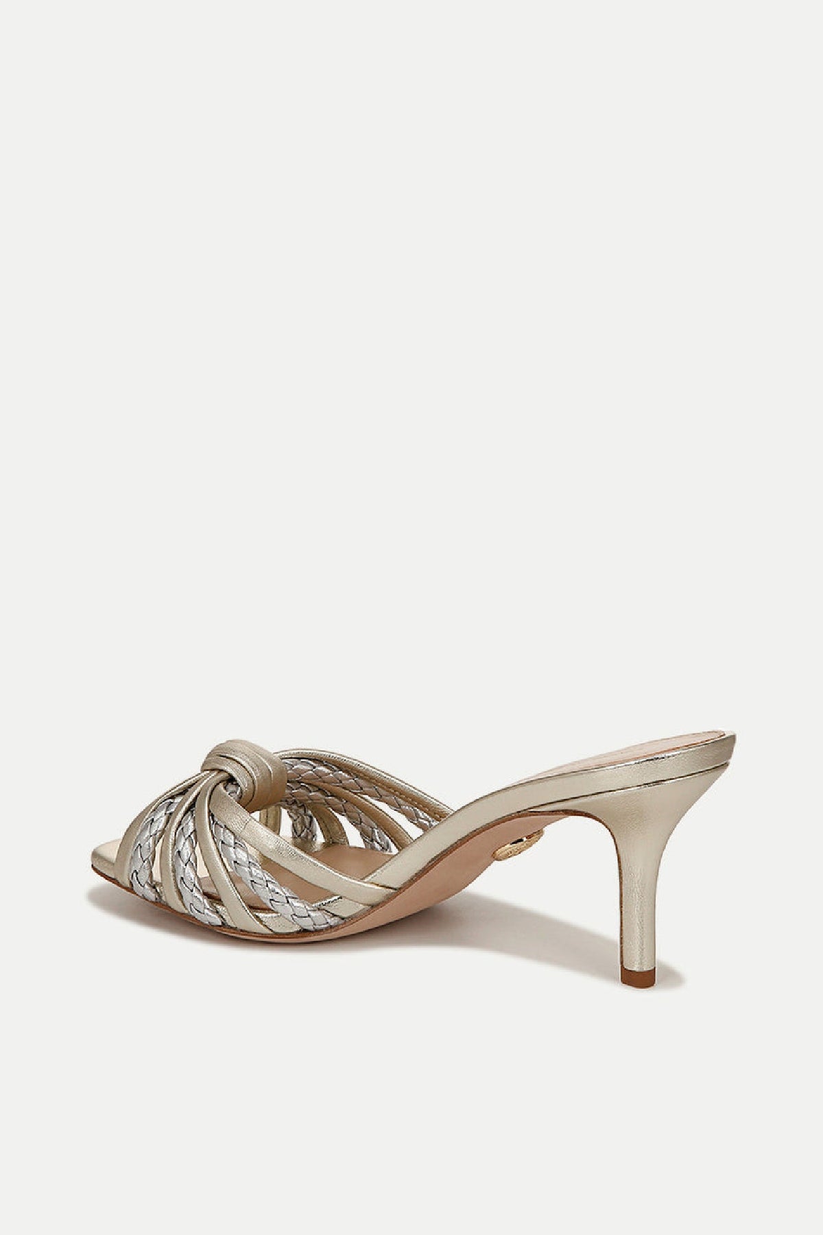Veronica Beard Misa Knot Front Heeled Sandal - Platinum