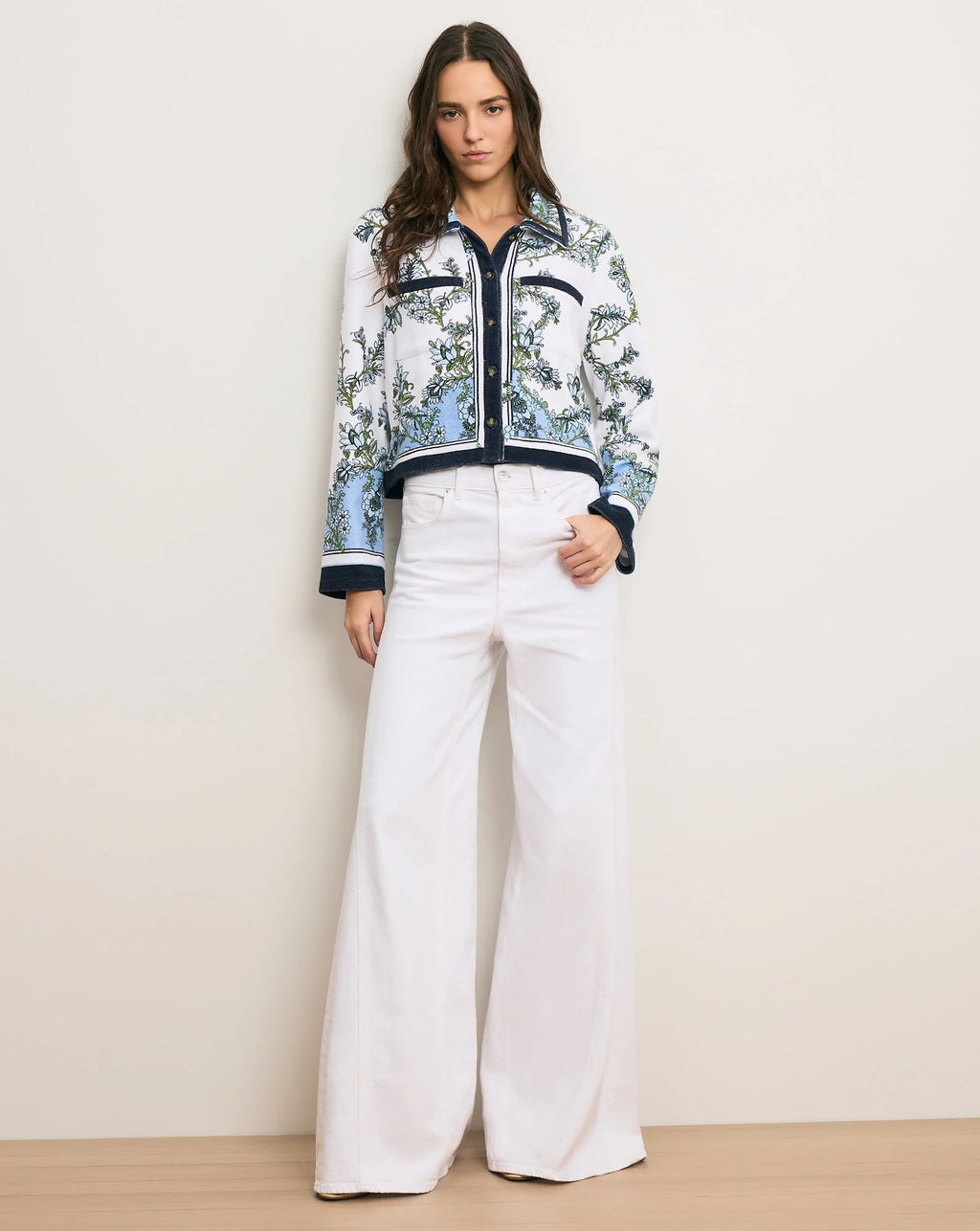 Veronica Beard Novelle Terry Button-Down Cardigan Shirt