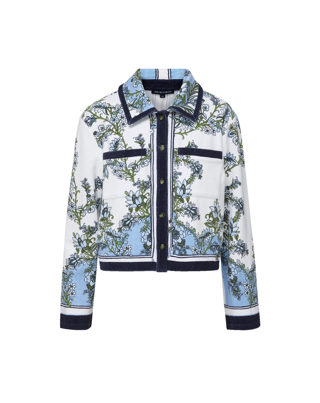 Veronica Beard Novelle Terry Button-Down Cardigan Shirt