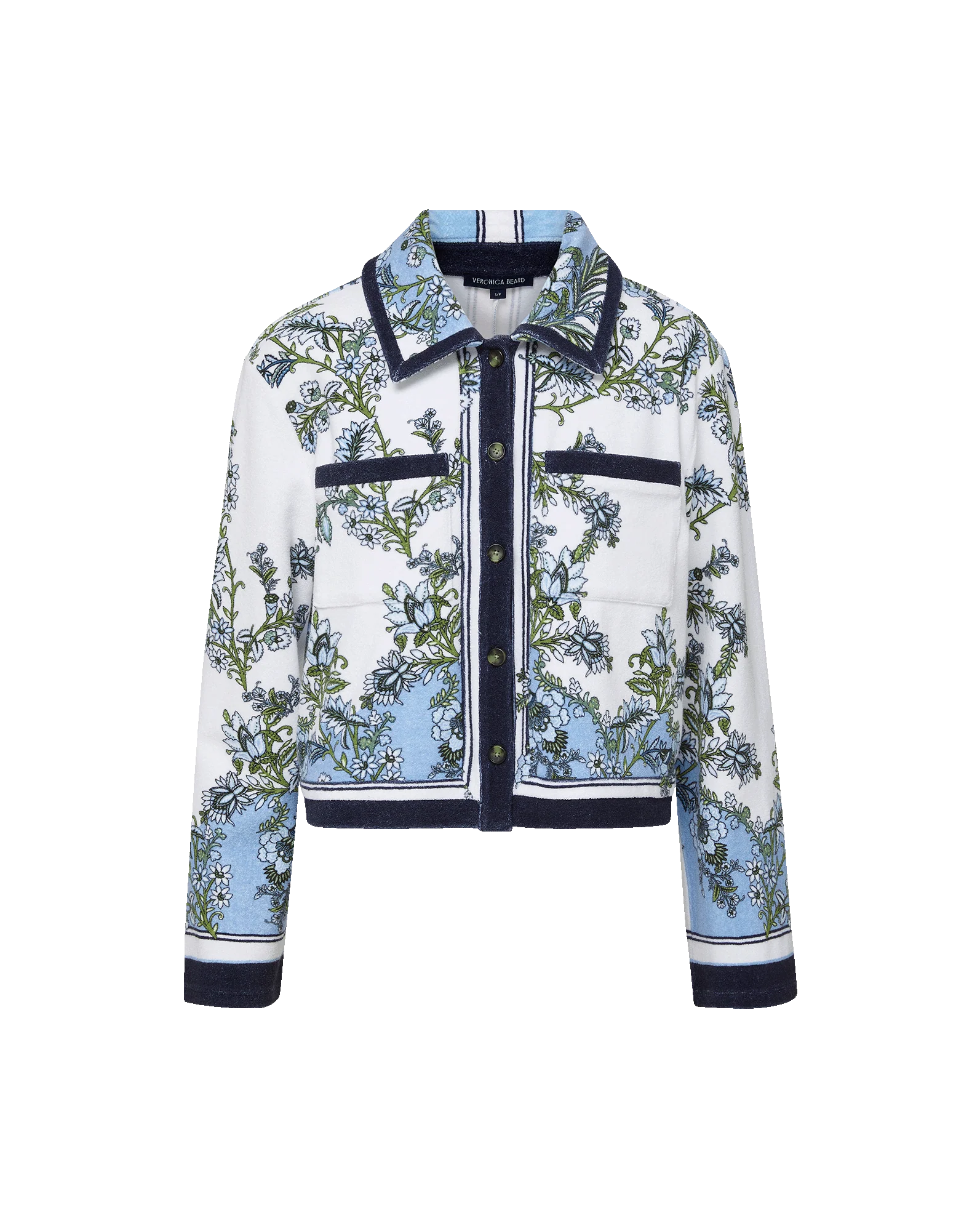 Veronica Beard Novelle Terry Button-Down Cardigan Shirt