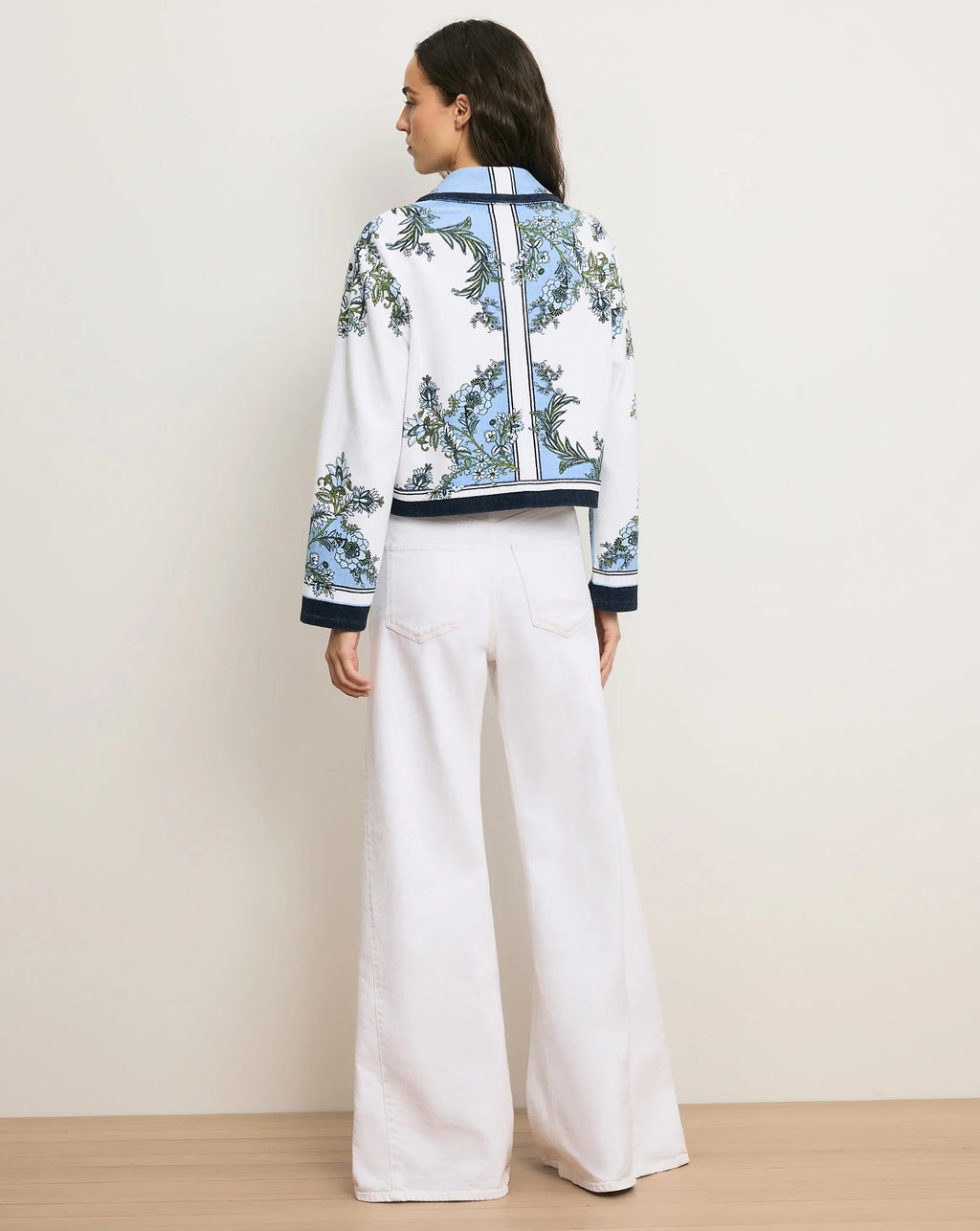 Veronica Beard Novelle Terry Button-Down Cardigan Shirt