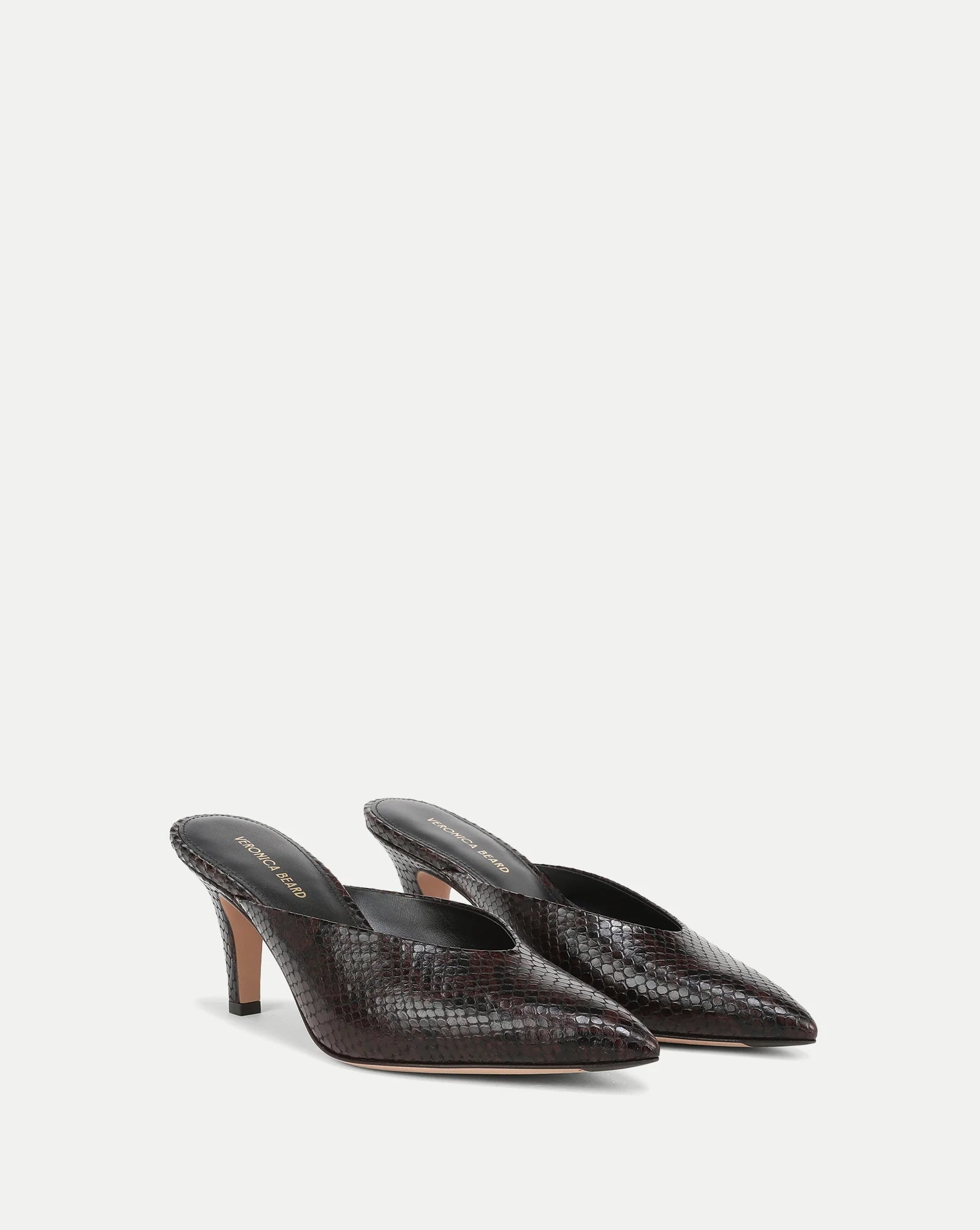 Veronica Beard Rochelle Python Mule - Espresso
