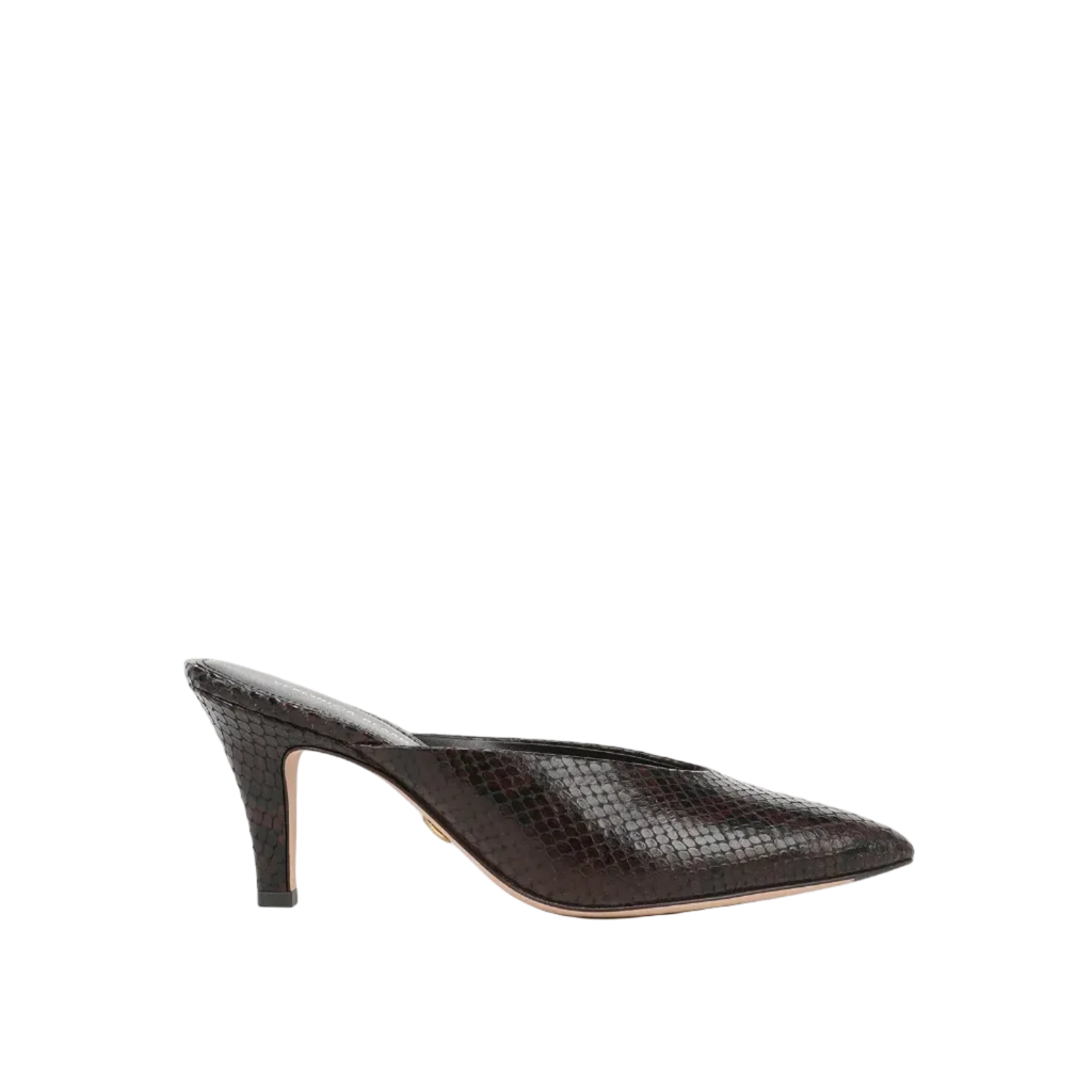 Veronica Beard Rochelle Python Mule - Espresso