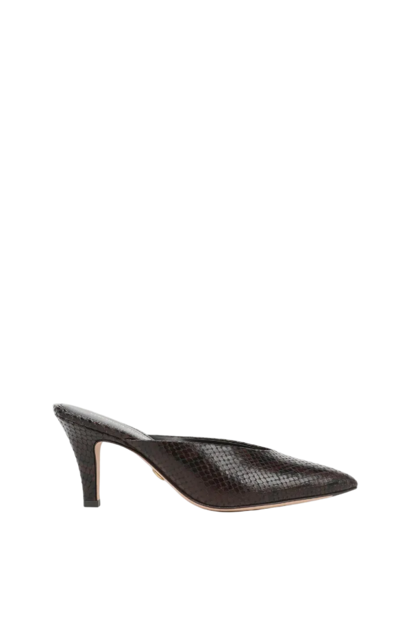 Veronica Beard Rochelle Python Mule - Espresso