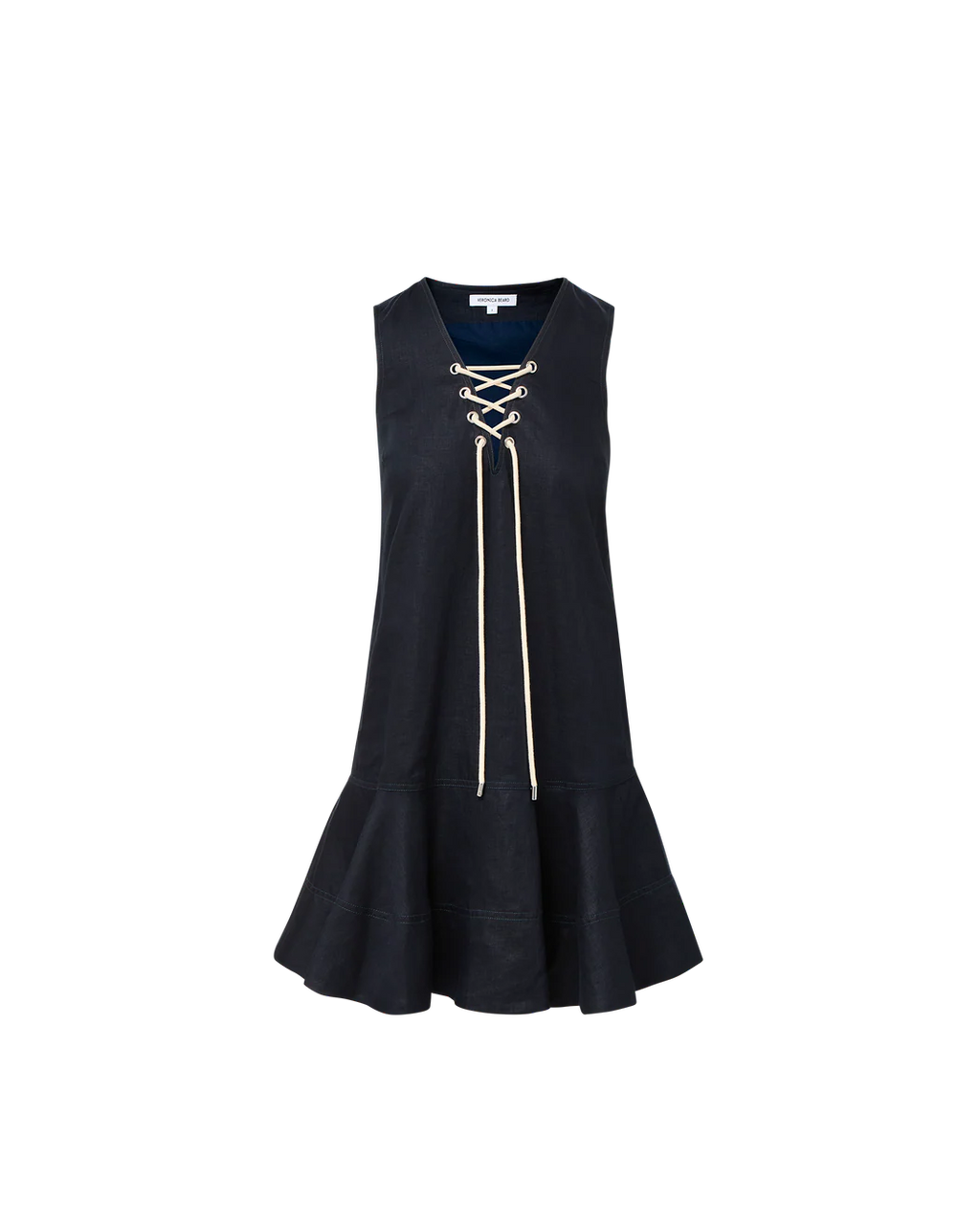 Veronica Beard Treena Linen Mini Dress - Navy