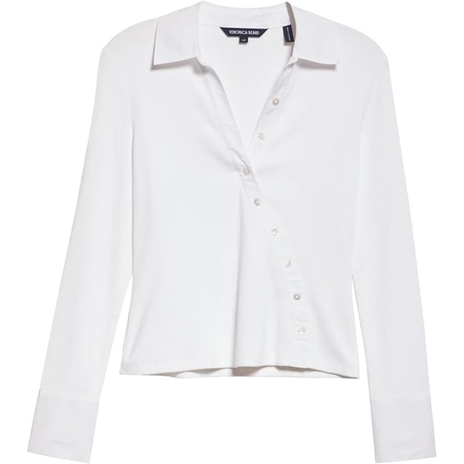 Veronica Beard Brenner Asymmetric Button Top - White