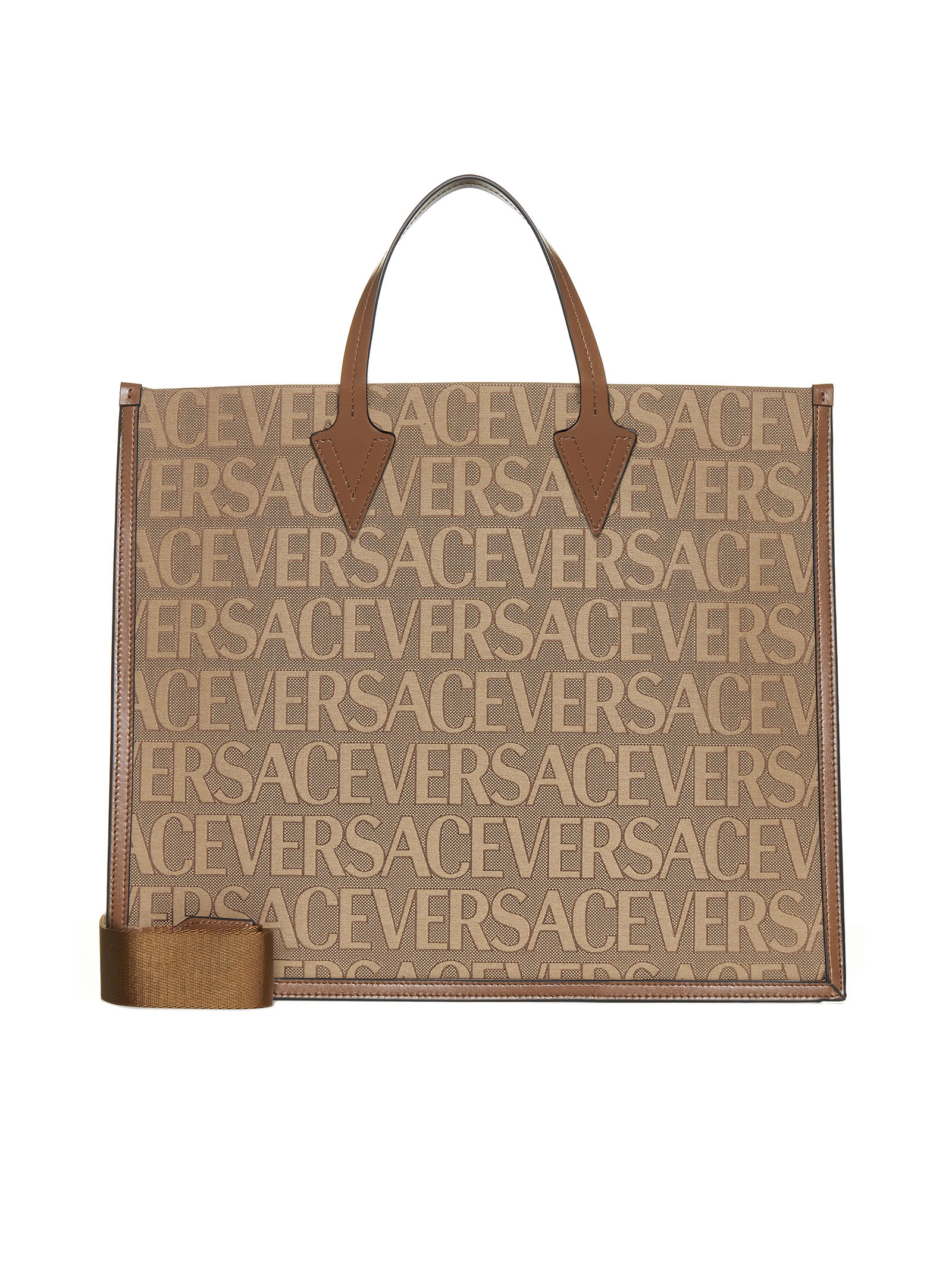 Versace Allover Shopper Bag - Brown