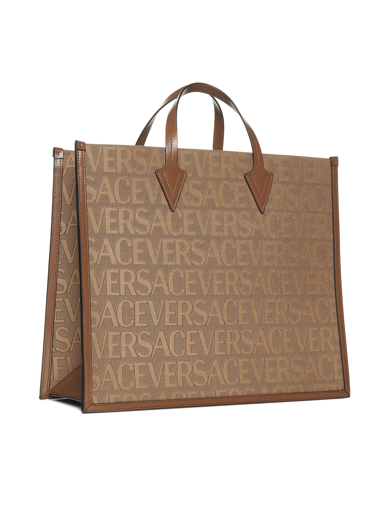 Versace Allover Shopper Bag - Brown