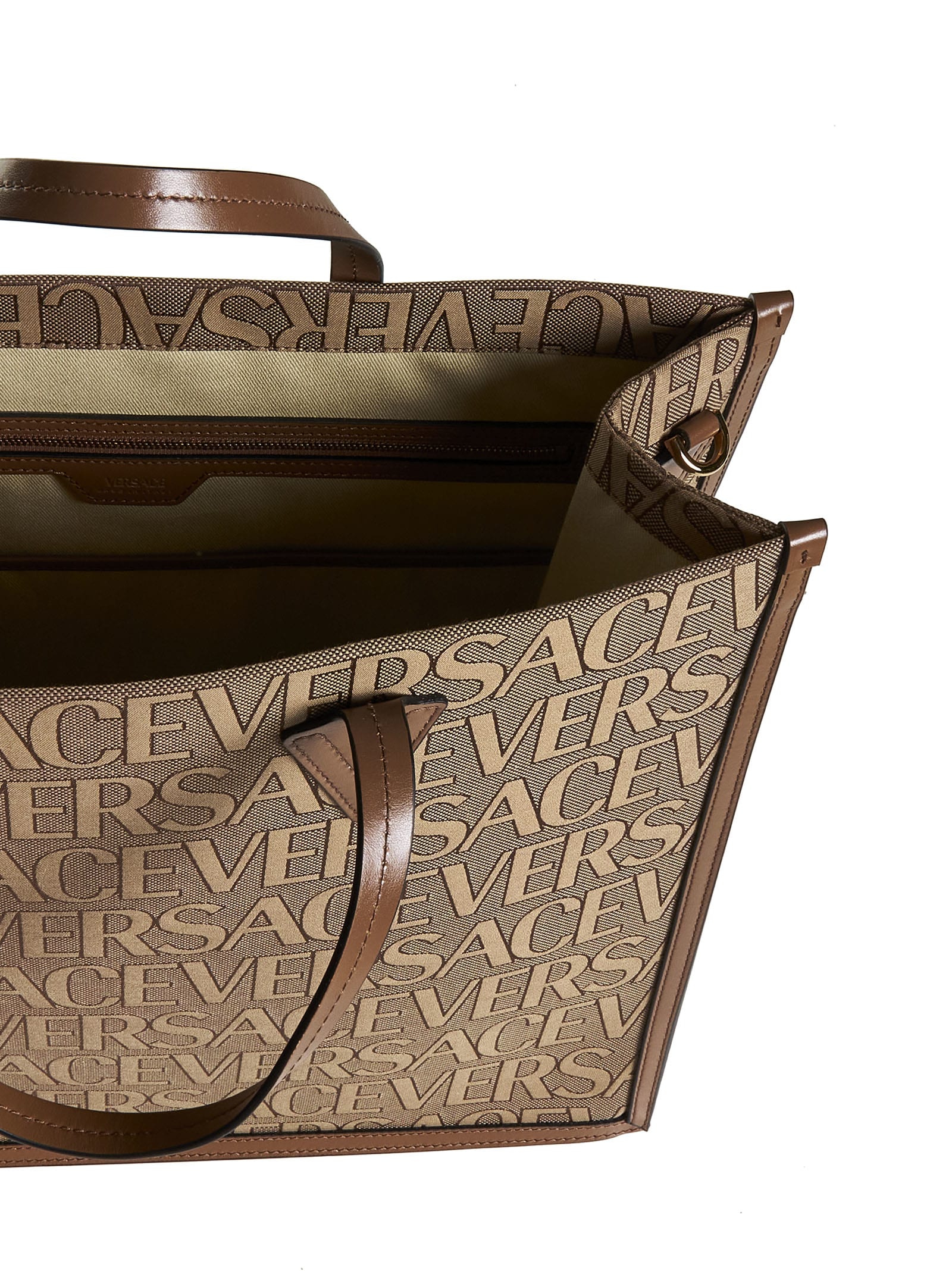 Versace Allover Shopper Bag - Brown