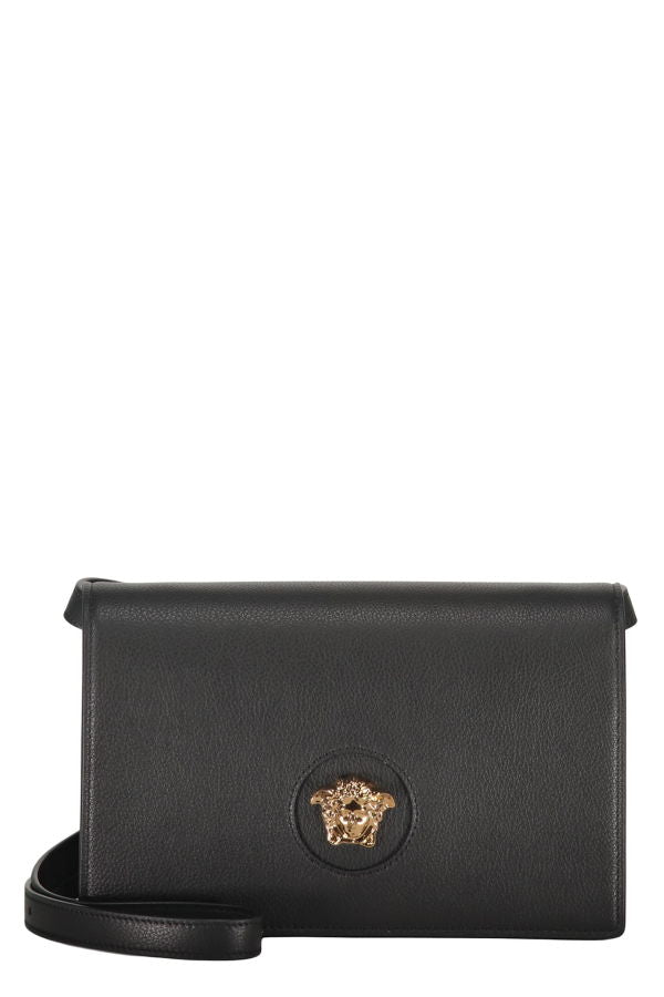 Versace Elegant Leather Shoulder Bag - Black