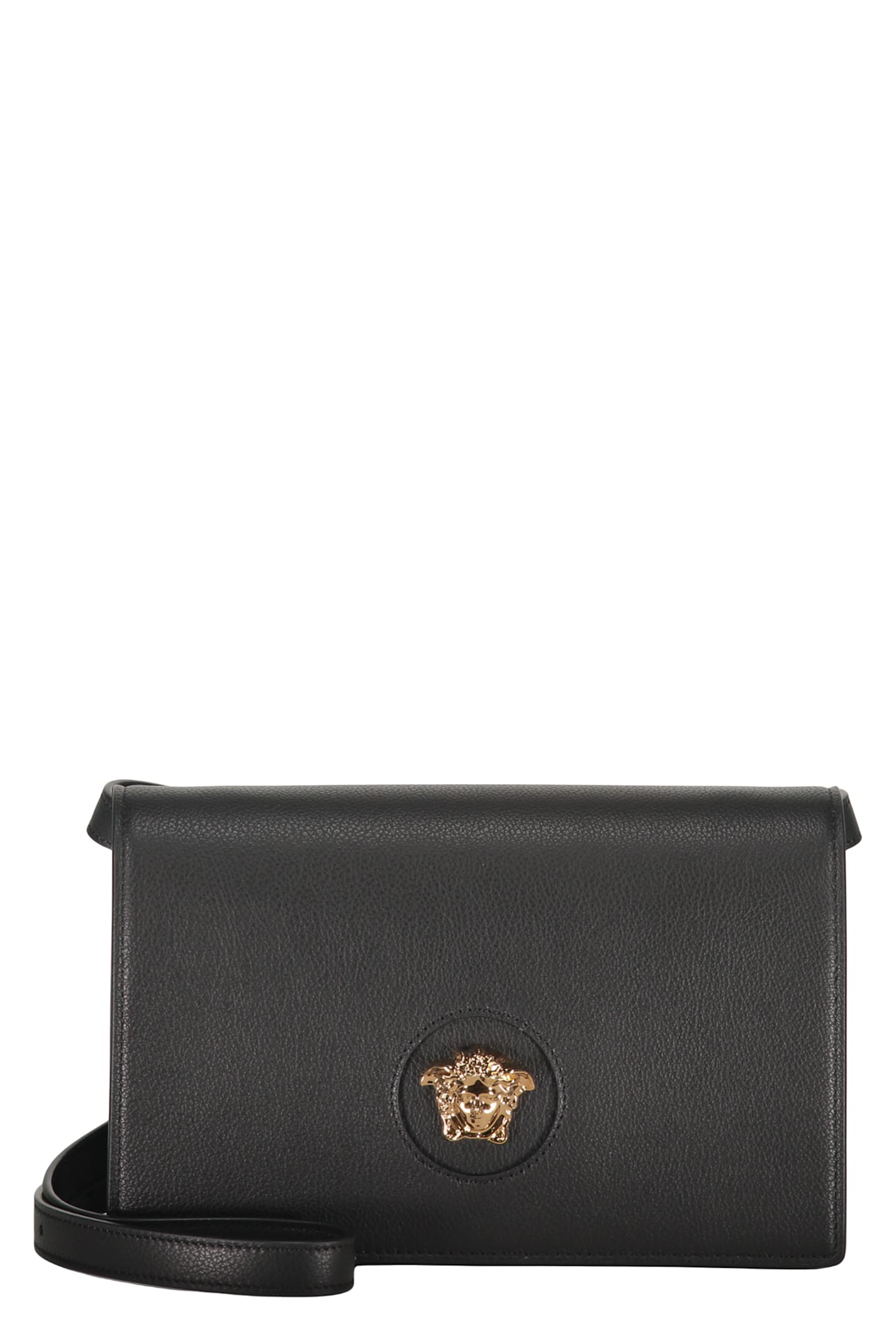 Versace Elegant Leather Shoulder Bag - Black