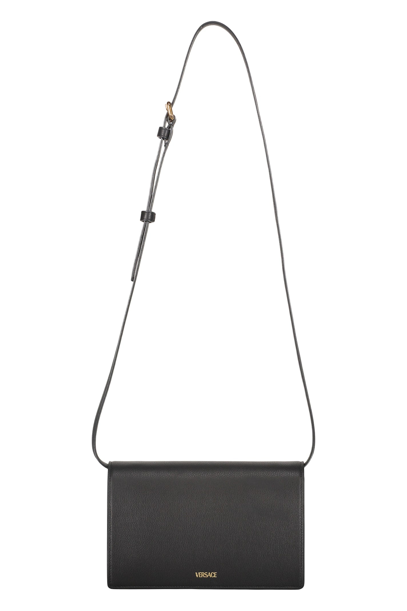 Versace Elegant Leather Shoulder Bag - Black