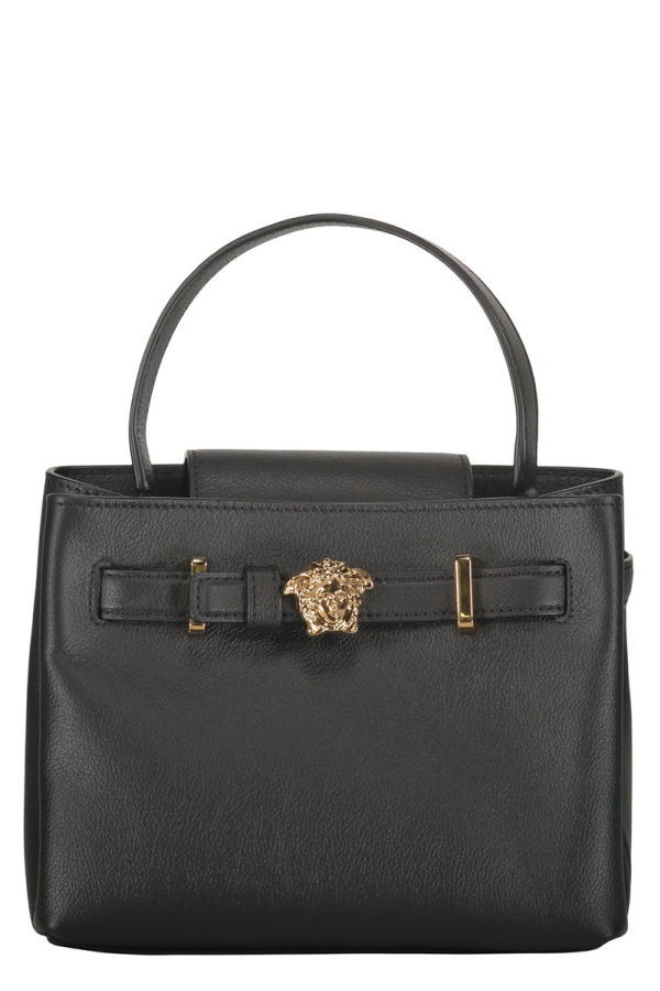 Versace Elegant Black Leather Bag - Black