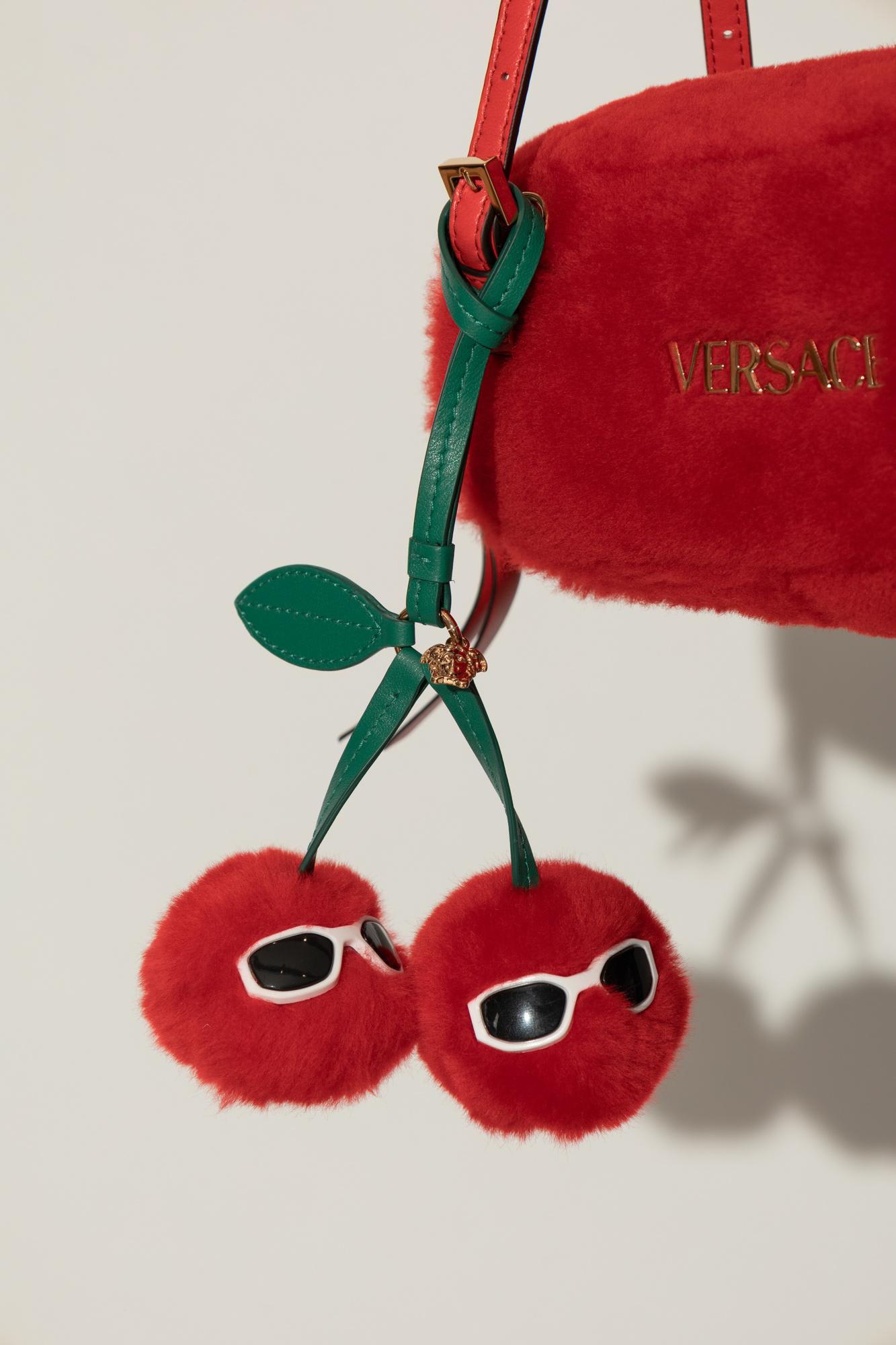 Versace Furry Bag Charm - Red/Green