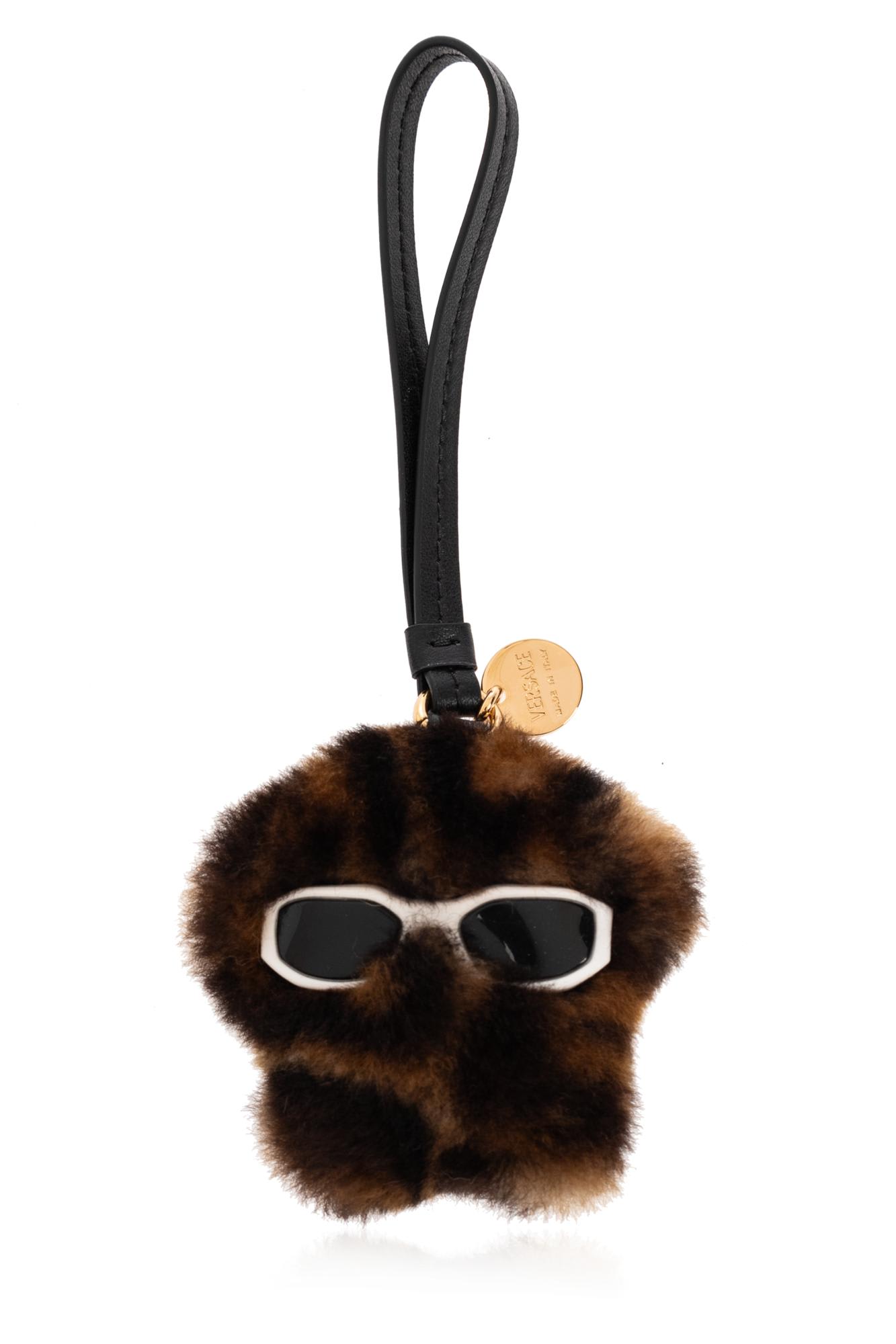 Versace Furry Bag Charm - Brown