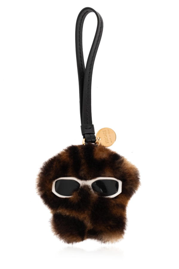Versace Furry Bag Charm - Brown