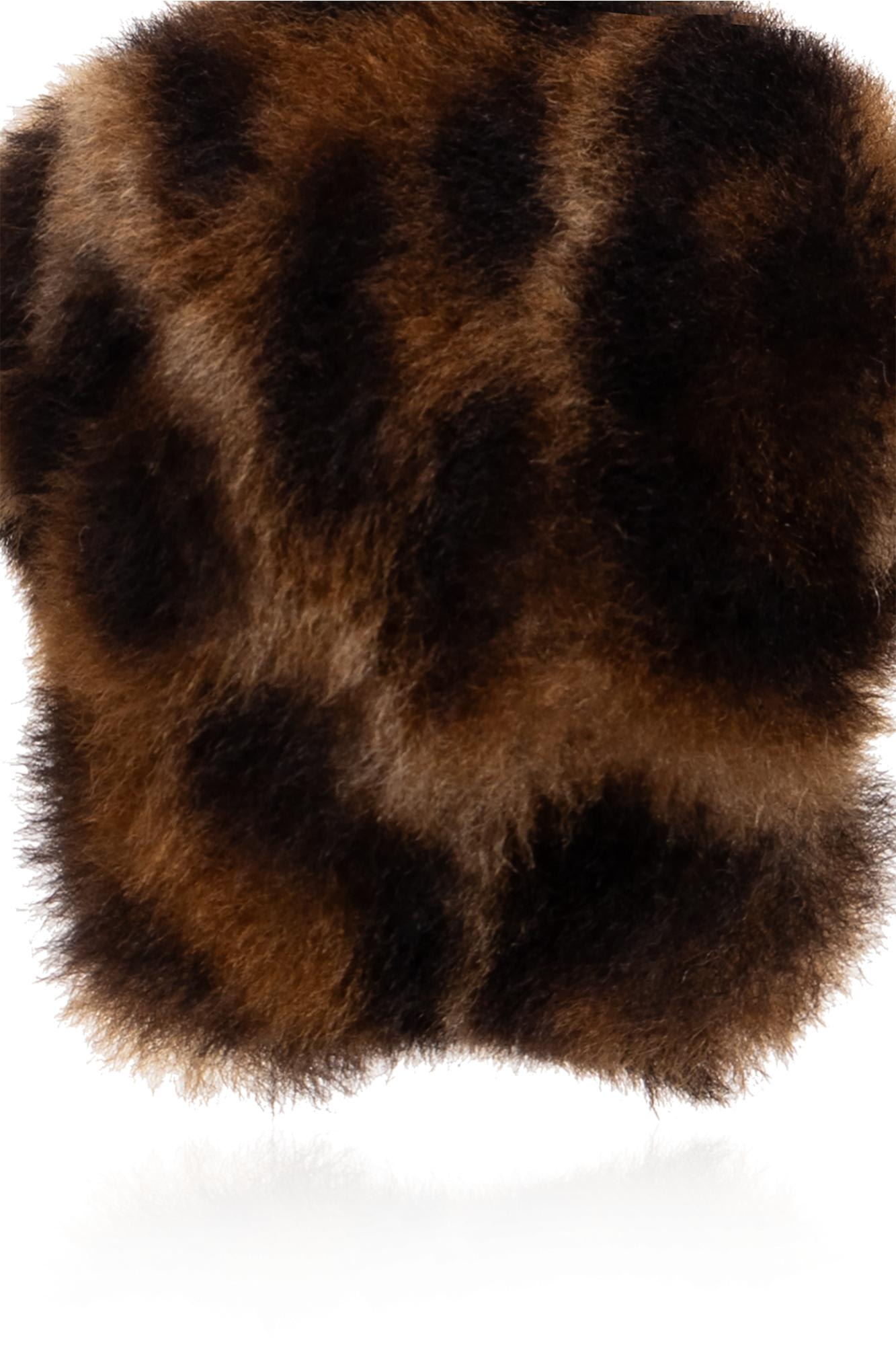 Versace Furry Bag Charm - Brown
