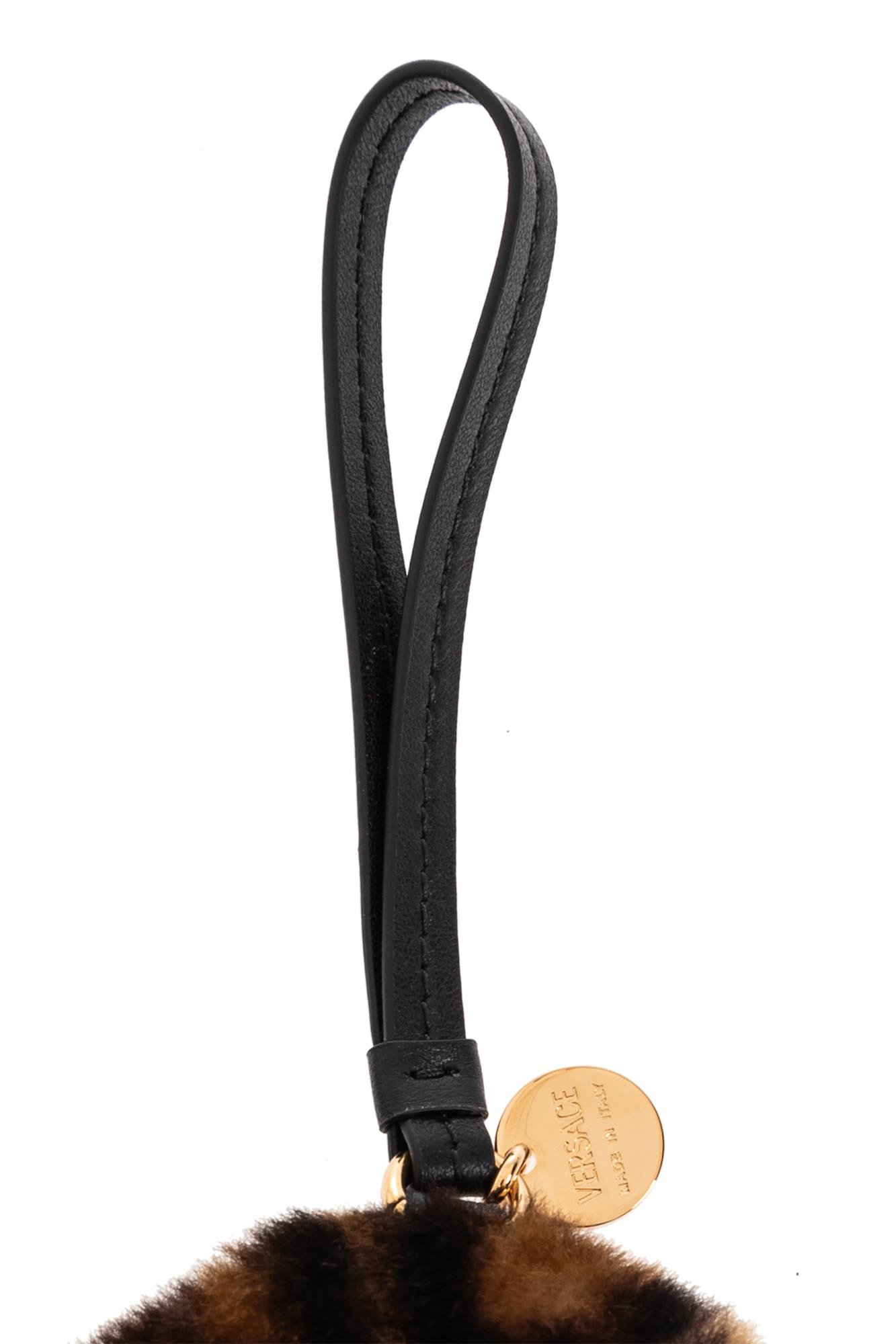 Versace Furry Bag Charm - Brown