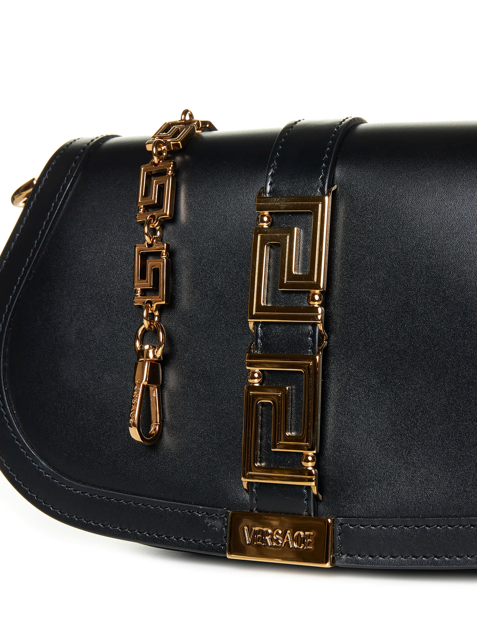 Versace Greca Goddess Shoulder Bag - Black