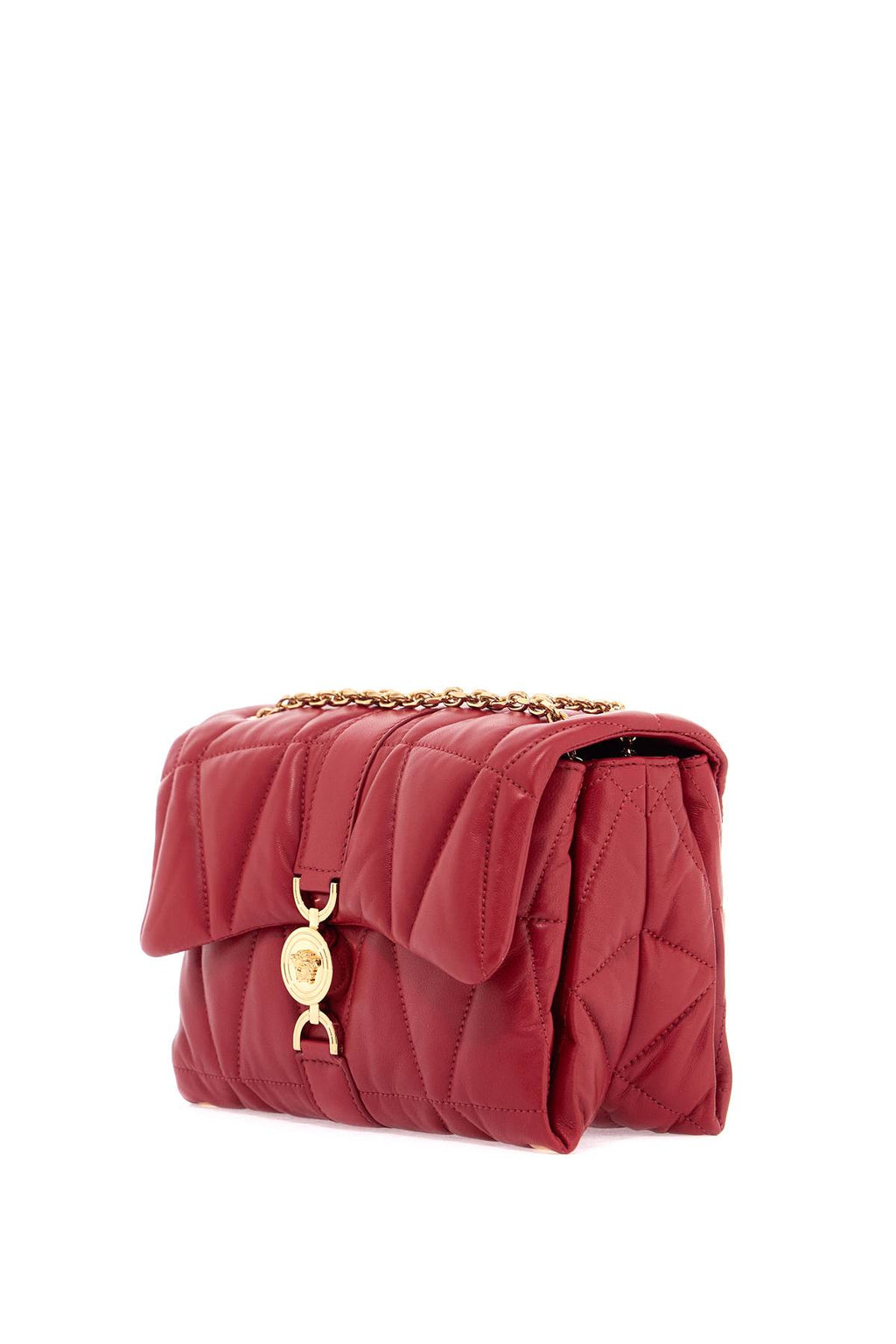 Versace Kleio Quilted Shoulder Bag - Lipstick Red-Versace Gold