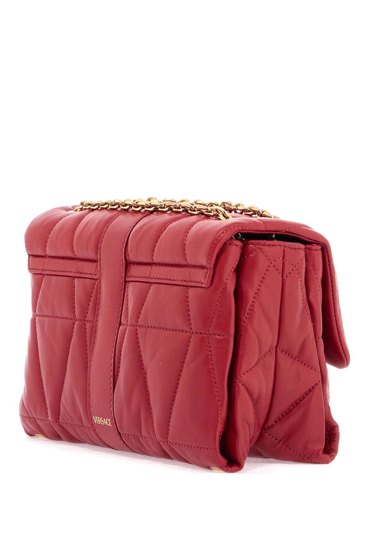 Versace Kleio Quilted Shoulder Bag - Lipstick Red-Versace Gold