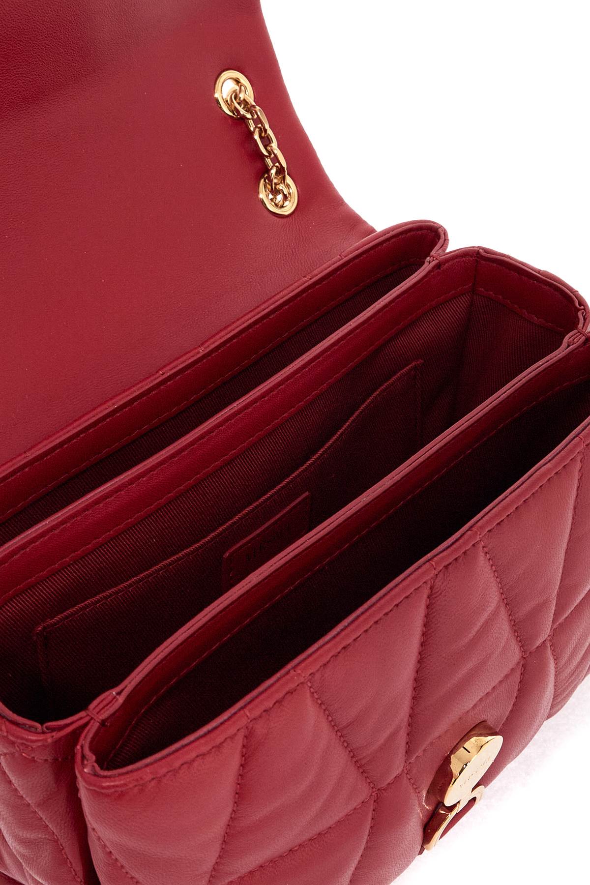 Versace Kleio Quilted Shoulder Bag - Lipstick Red-Versace Gold