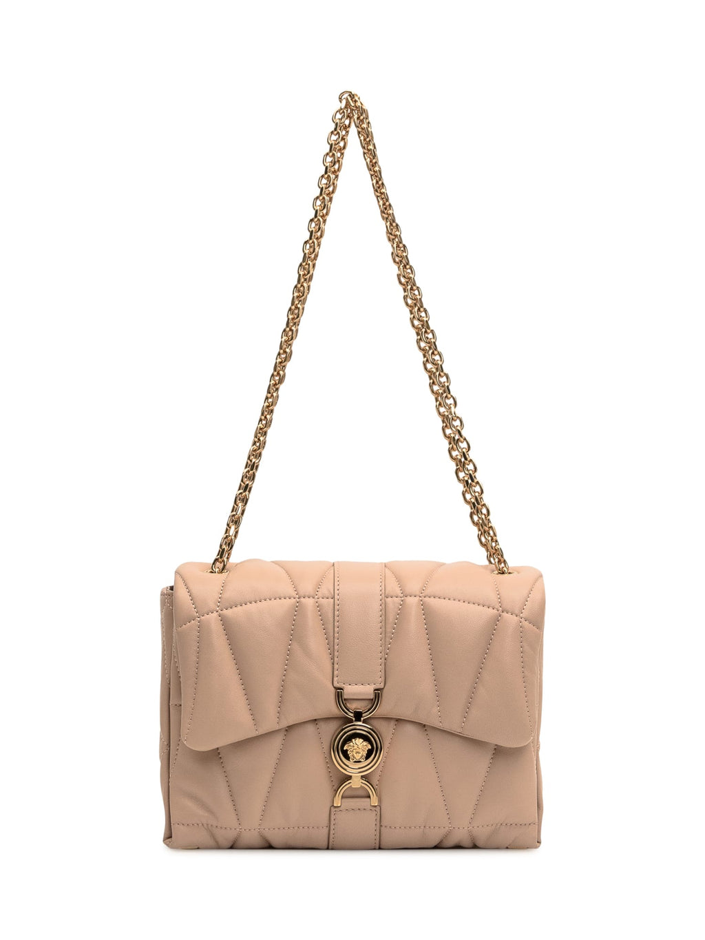 Versace Kleio Quilted Shoulder Bag - Nude