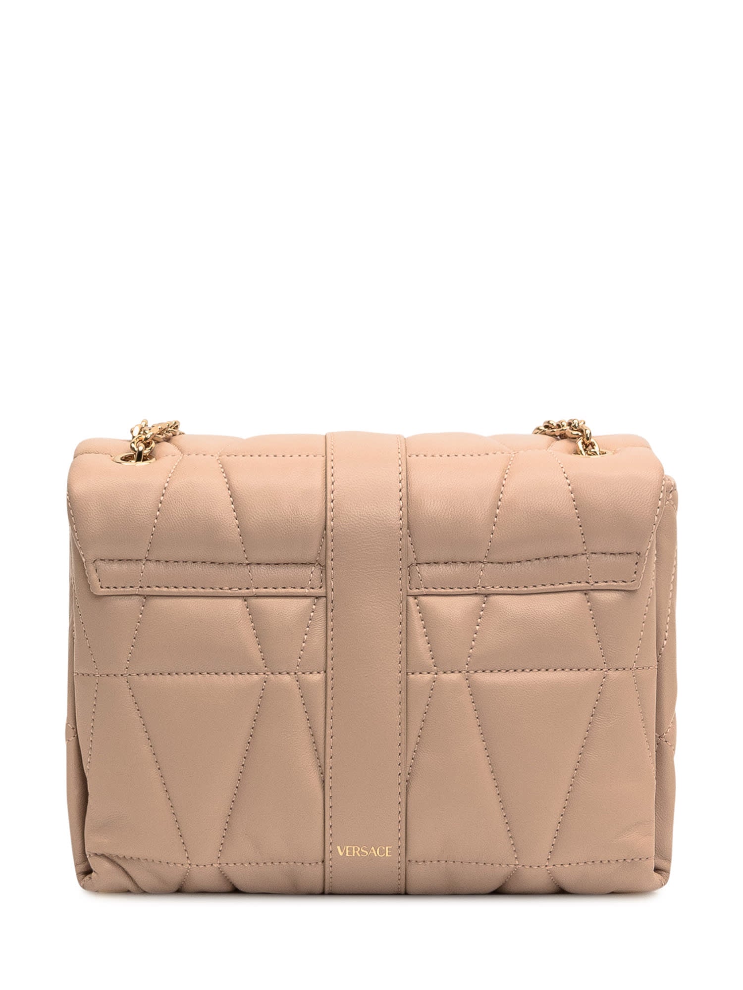 Versace Kleio Quilted Shoulder Bag - Nude