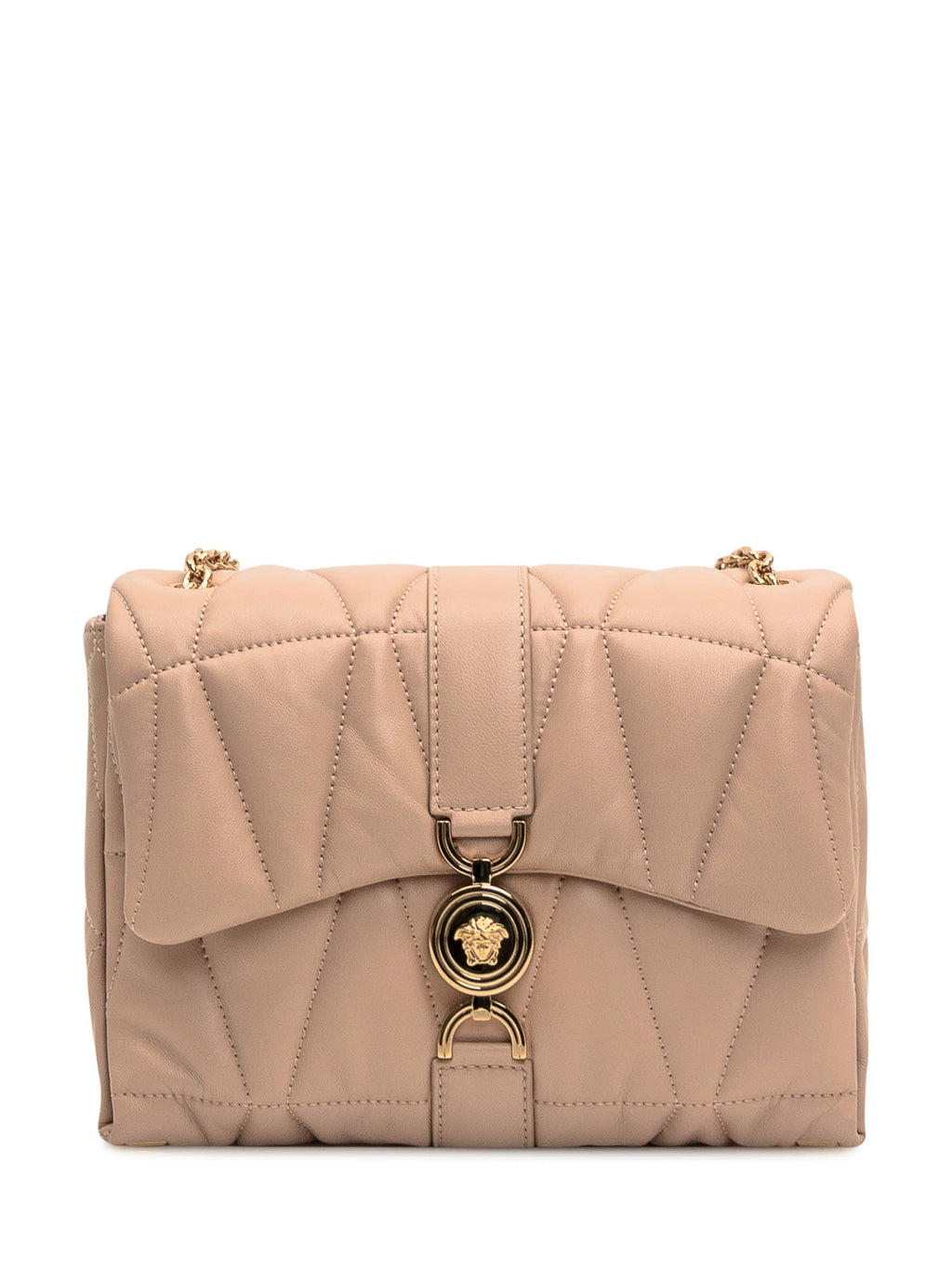 Versace Kleio Quilted Shoulder Bag - Nude