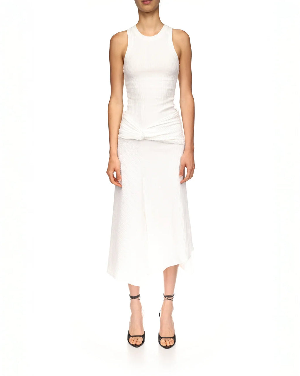 Victoria Beckham Twist Detail Midi Skirt - White