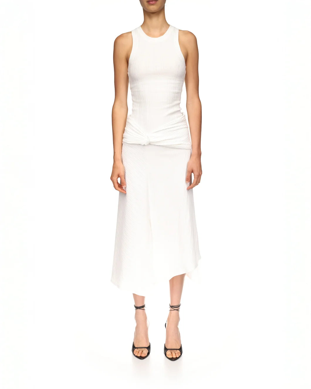 Victoria Beckham Twist Detail Midi Skirt - White