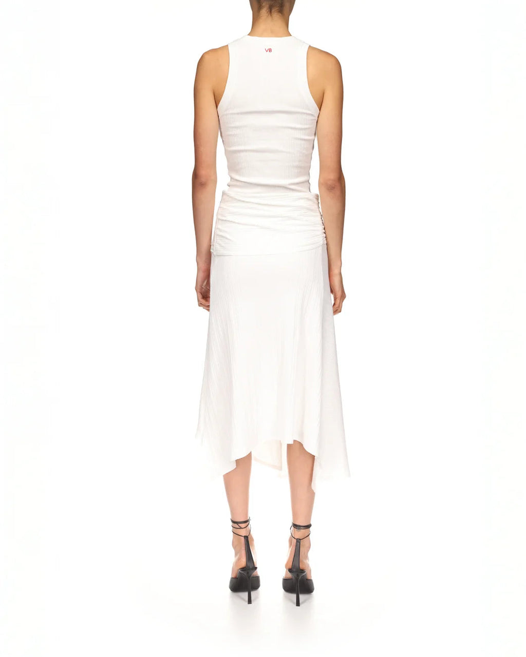 Victoria Beckham Twist Detail Midi Skirt - White