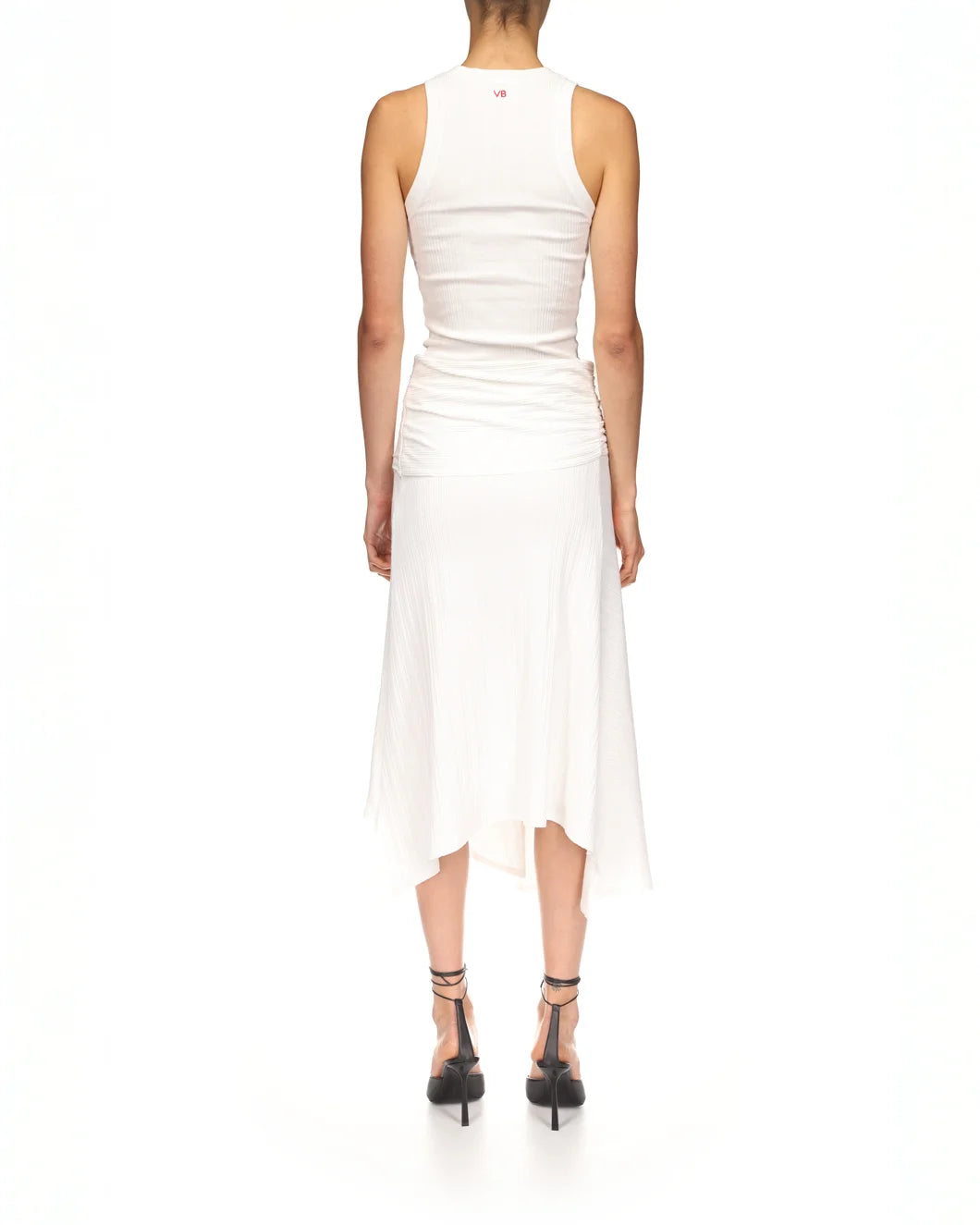 Victoria Beckham Twist Detail Midi Skirt - White