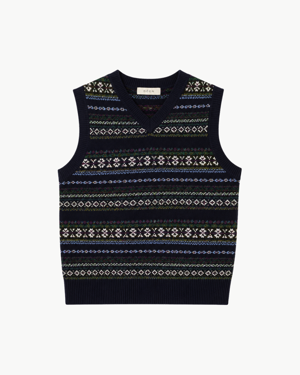 DÔEN Vincent Vest - Navy Dashwood Fair Isle