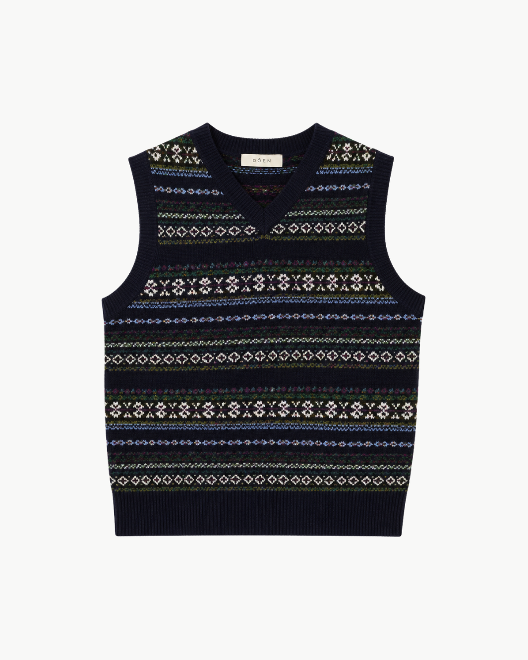 DÔEN Vincent Vest - Navy Dashwood Fair Isle