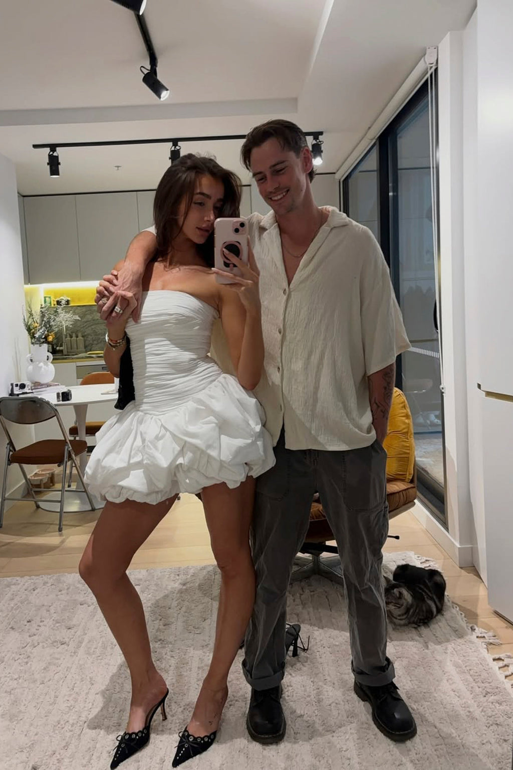 Aje Violette Bubble Hem Mini Dress