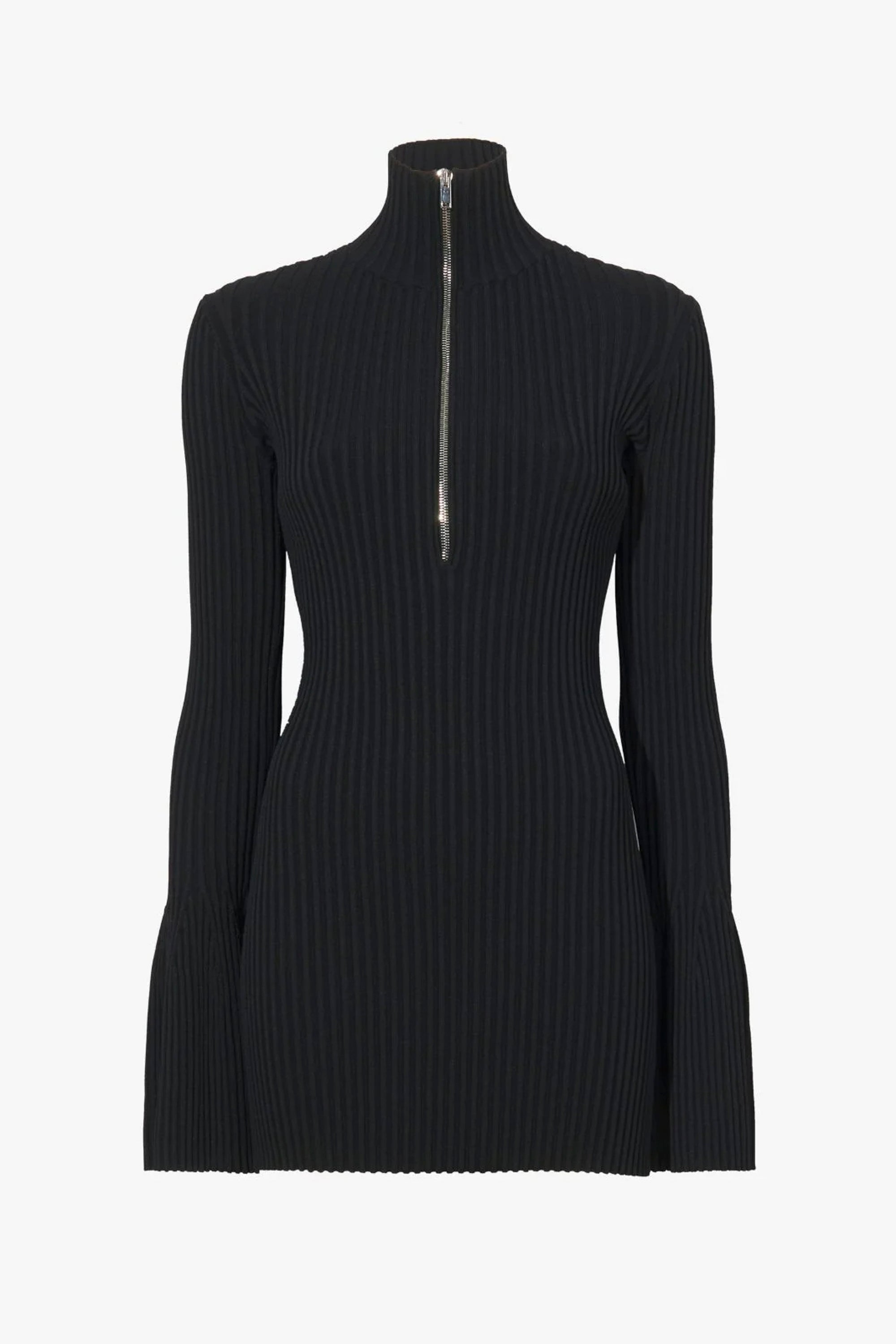Viscose Rib Zip Sweater