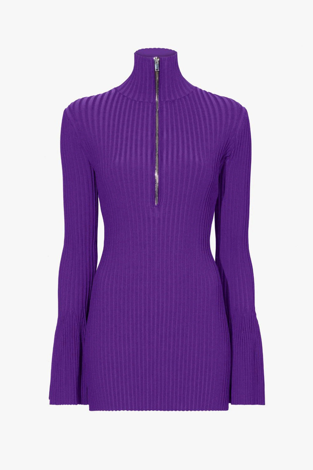Viscose Rib Zip Sweater