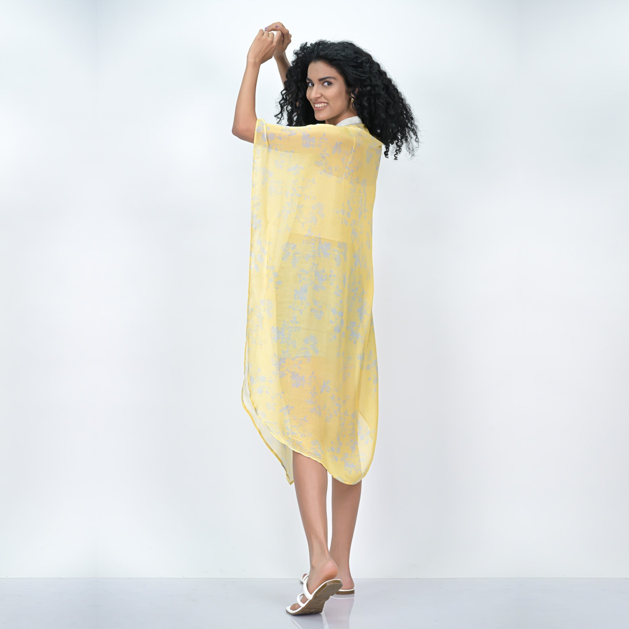 Vismaya Foliage Harmony Caftan - Yellow