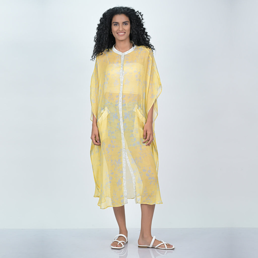 Vismaya Foliage Harmony Caftan - Yellow